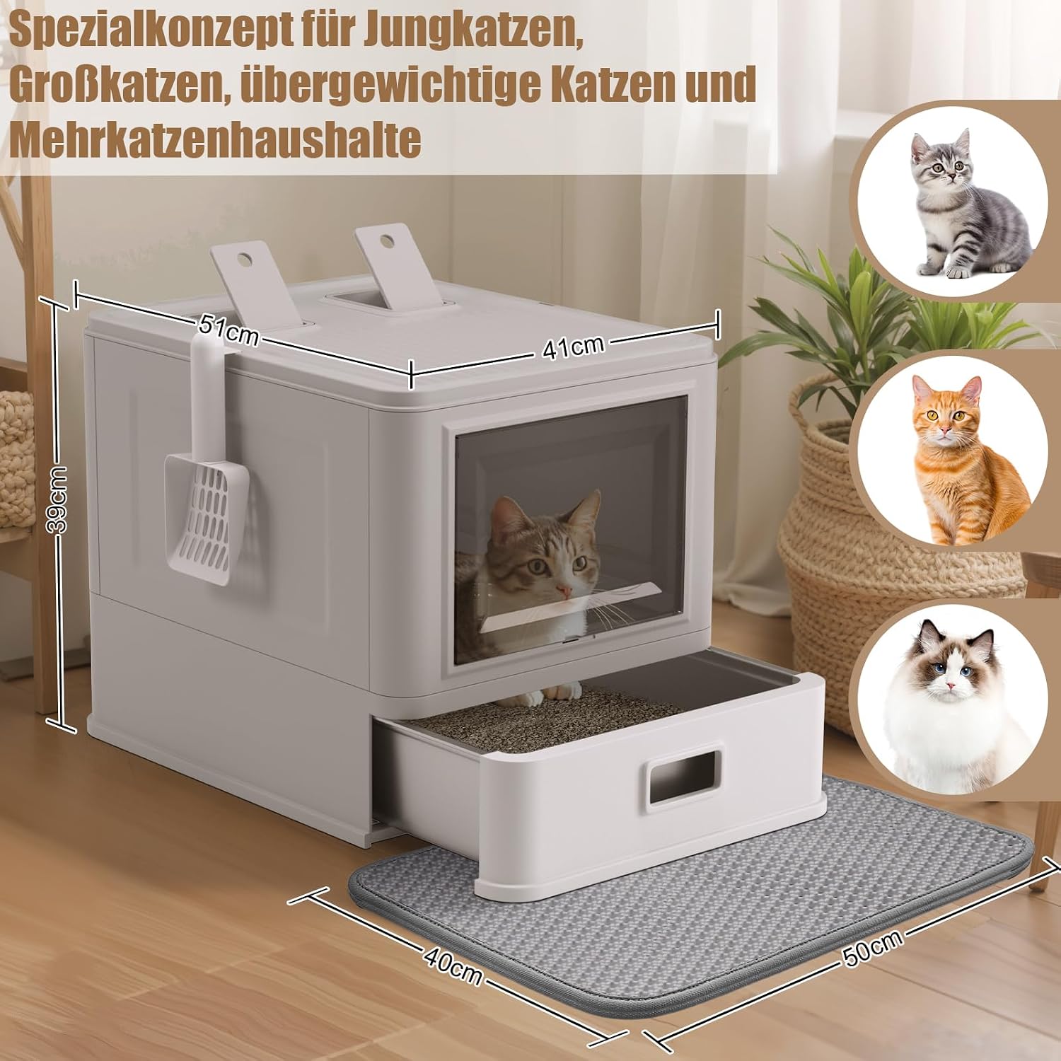 Thumbnail 4 de Geschlossenes Katzenklo mit Deckel 15 kg 🐾