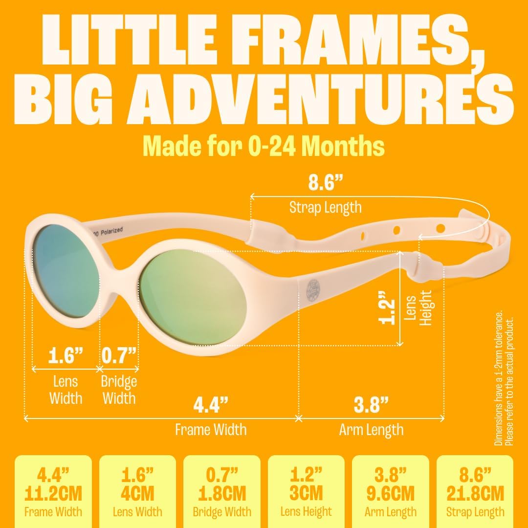 Detalle de BABY SUNNIES Occhiali da sole polarizzati per bambini con cinturino (0–24 mesi) – infrangibili e flessibili