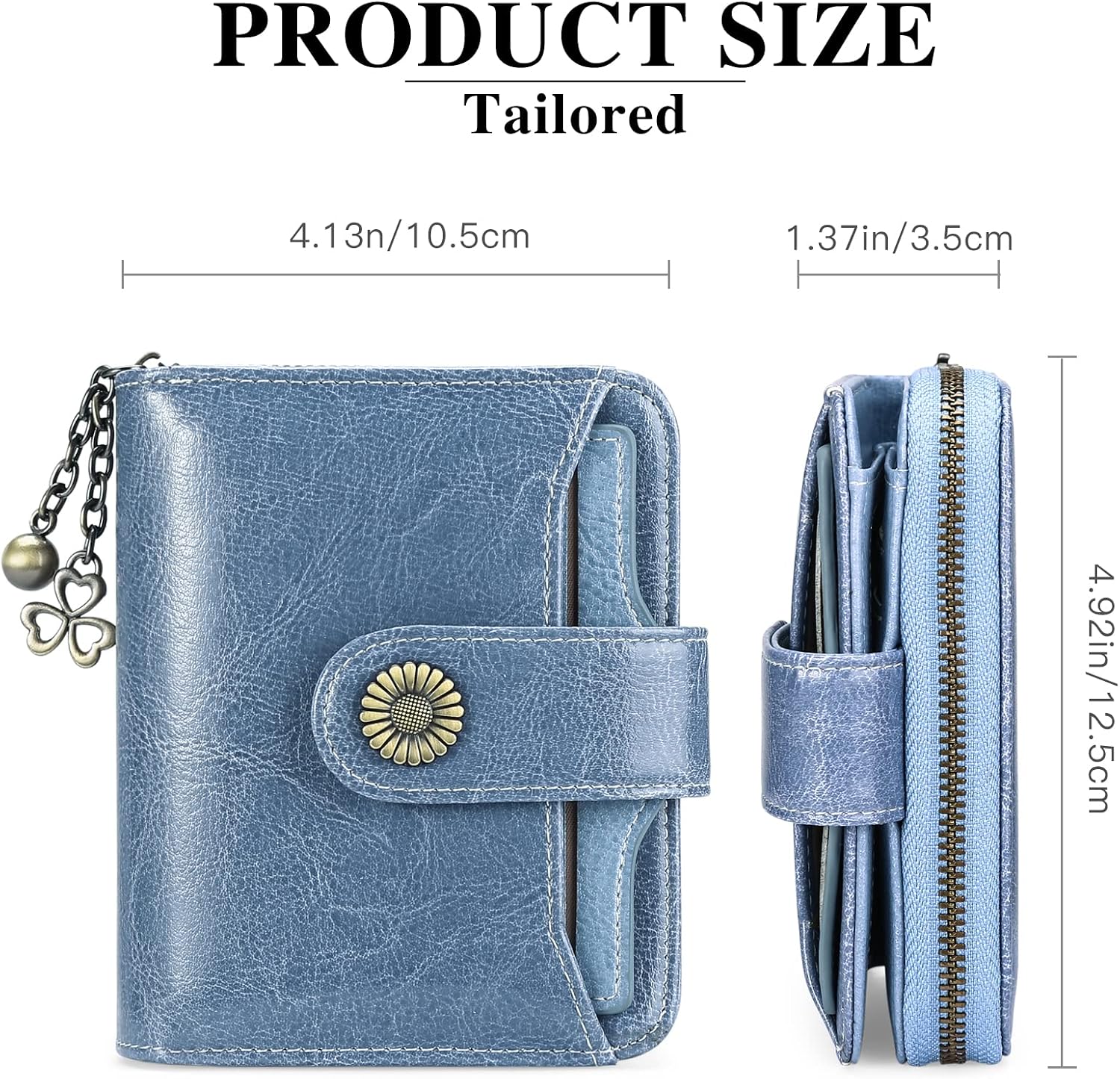 Detalle de SENDEFN RFID small bifold wallet 10 x 12 cm