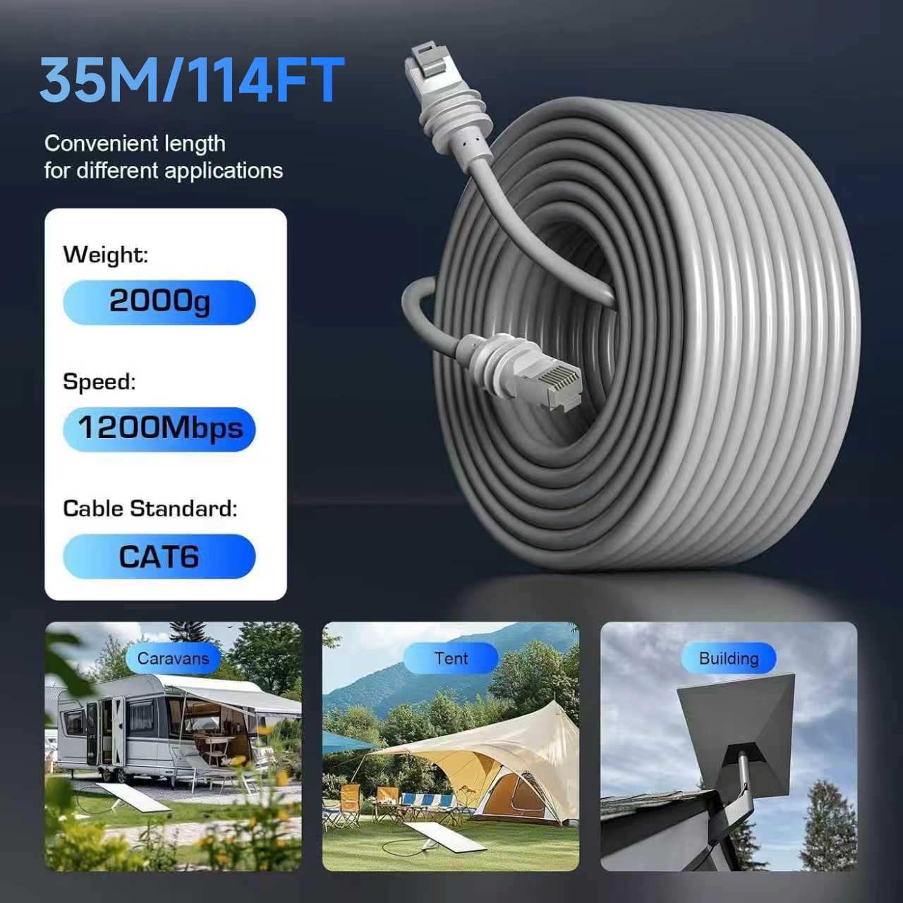 Thumbnail 2 de Plowaroe Starlink Gen 3 Kabel 35 m Wasserdichtes Verlängerungskabel
