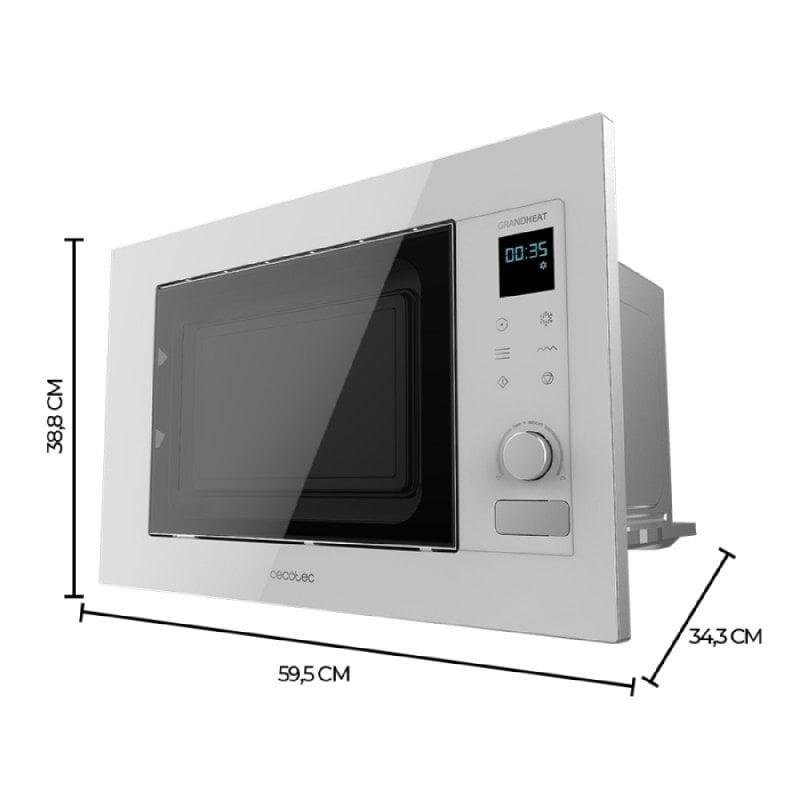 Detalle 2 de Cecotec GrandHeat 2090 Built-in Touch White: Microondas integrable con Grill 21L