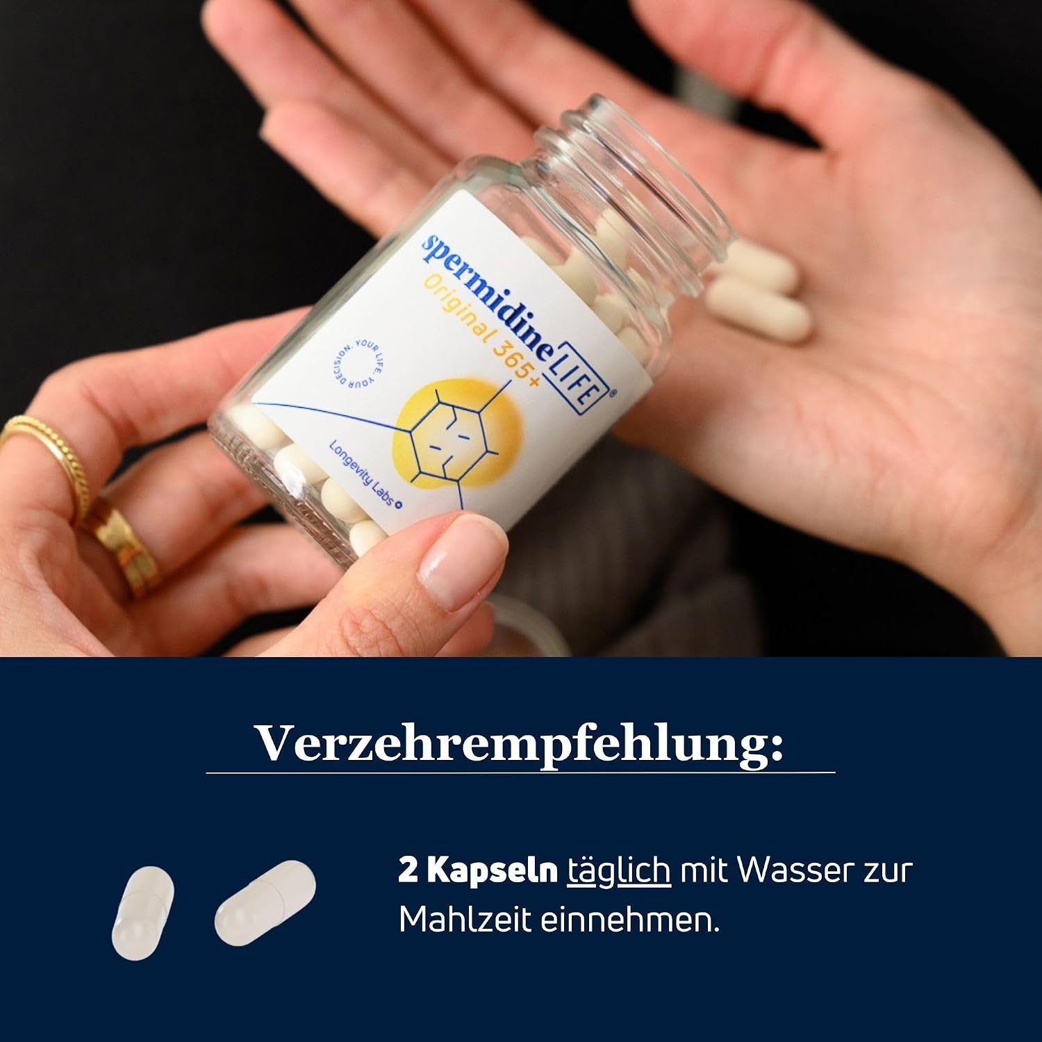 Thumbnail 6 de spermidineLIFE Original 365+ – Natürlich hochdosiertes Spermidin aus CelVio Weizenkeimextrakt (120 Kapseln)