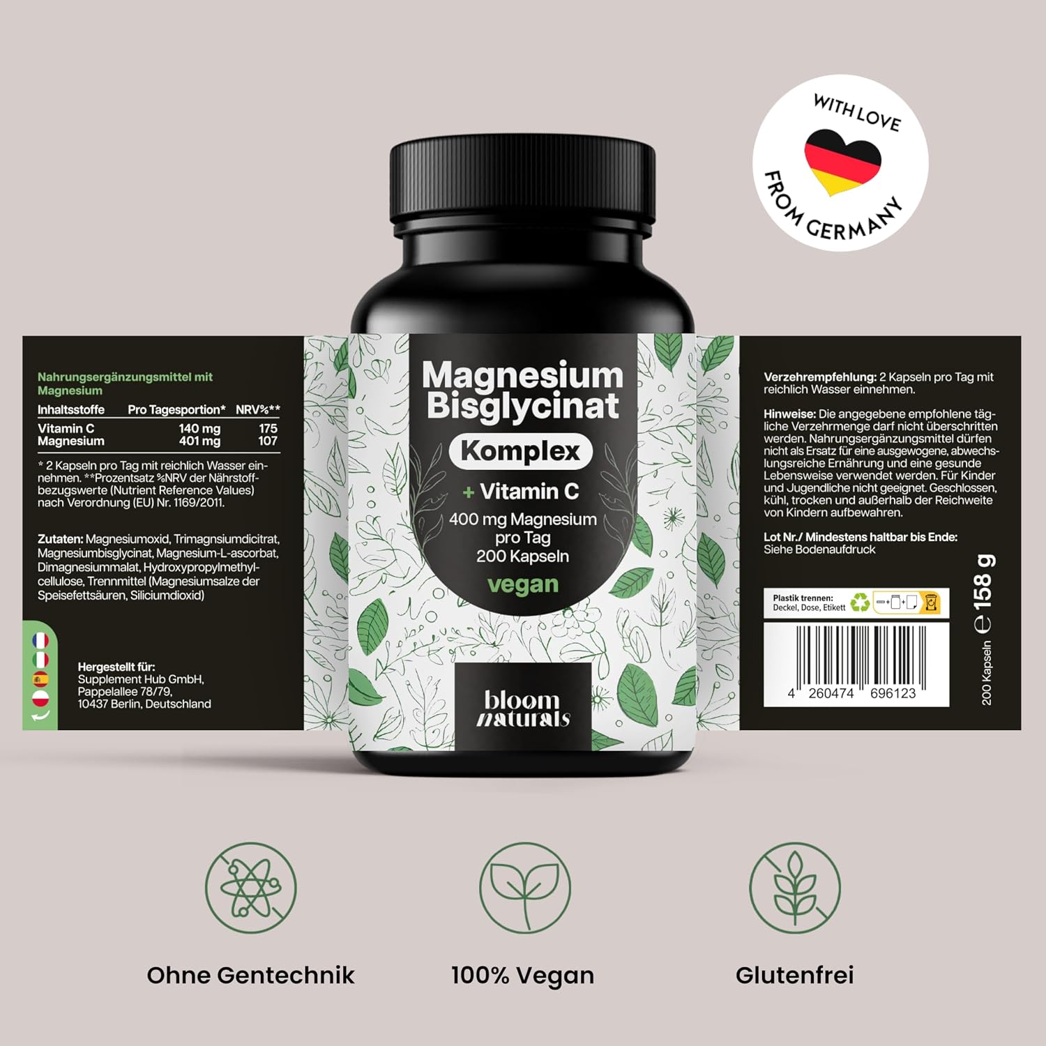 Detalle 2 de Magnesium Komplex hochdosiert 400 mg täglich