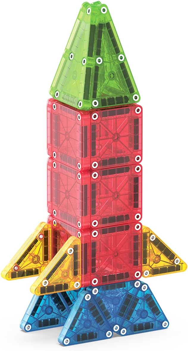 Thumbnail 5 de Magna-Tiles microMAGS 26-Piece Travel Magnetic Construction Set – Bold Colours
