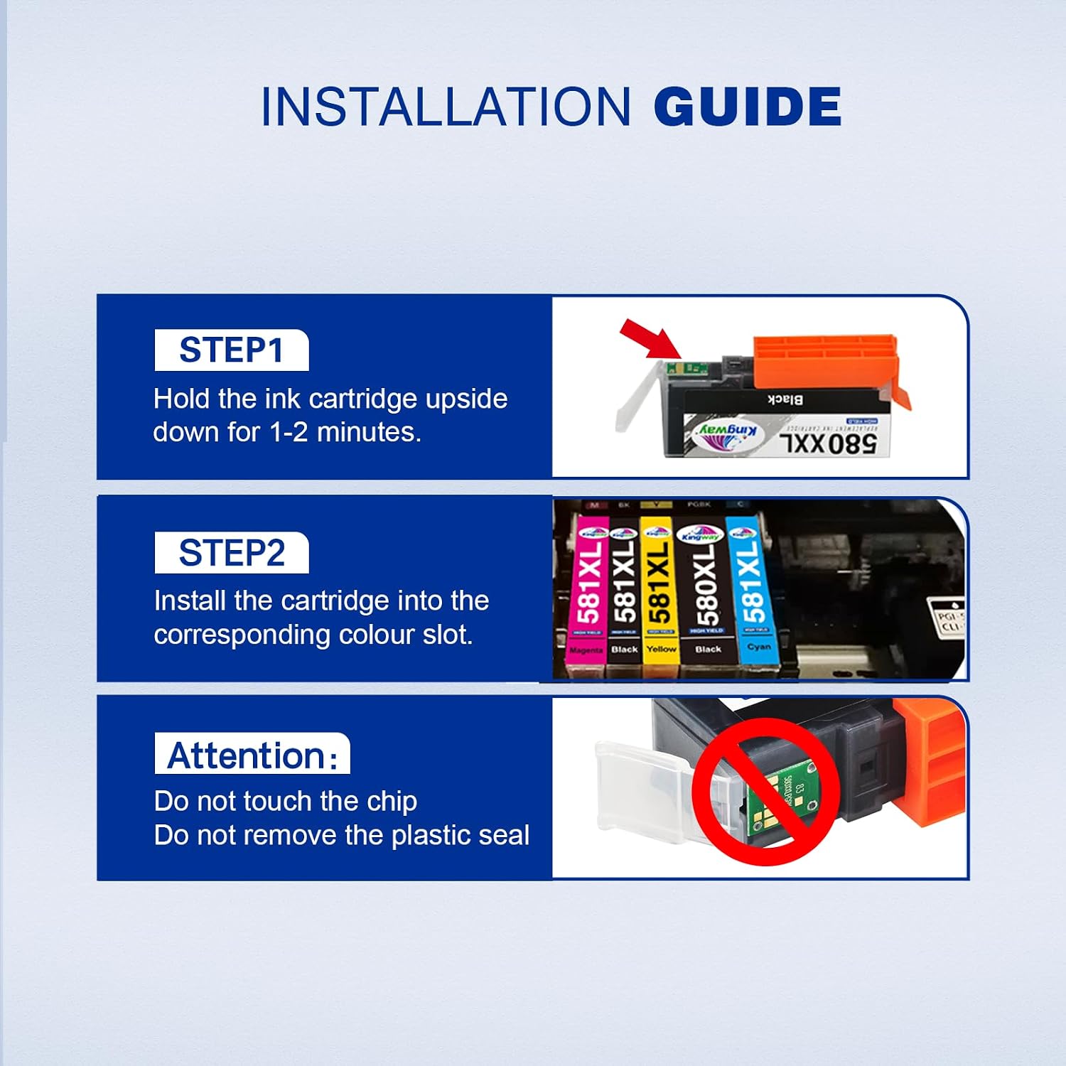 Thumbnail 4 de KINGWAY 580XXL 581XXL ink cartridges 5 pack