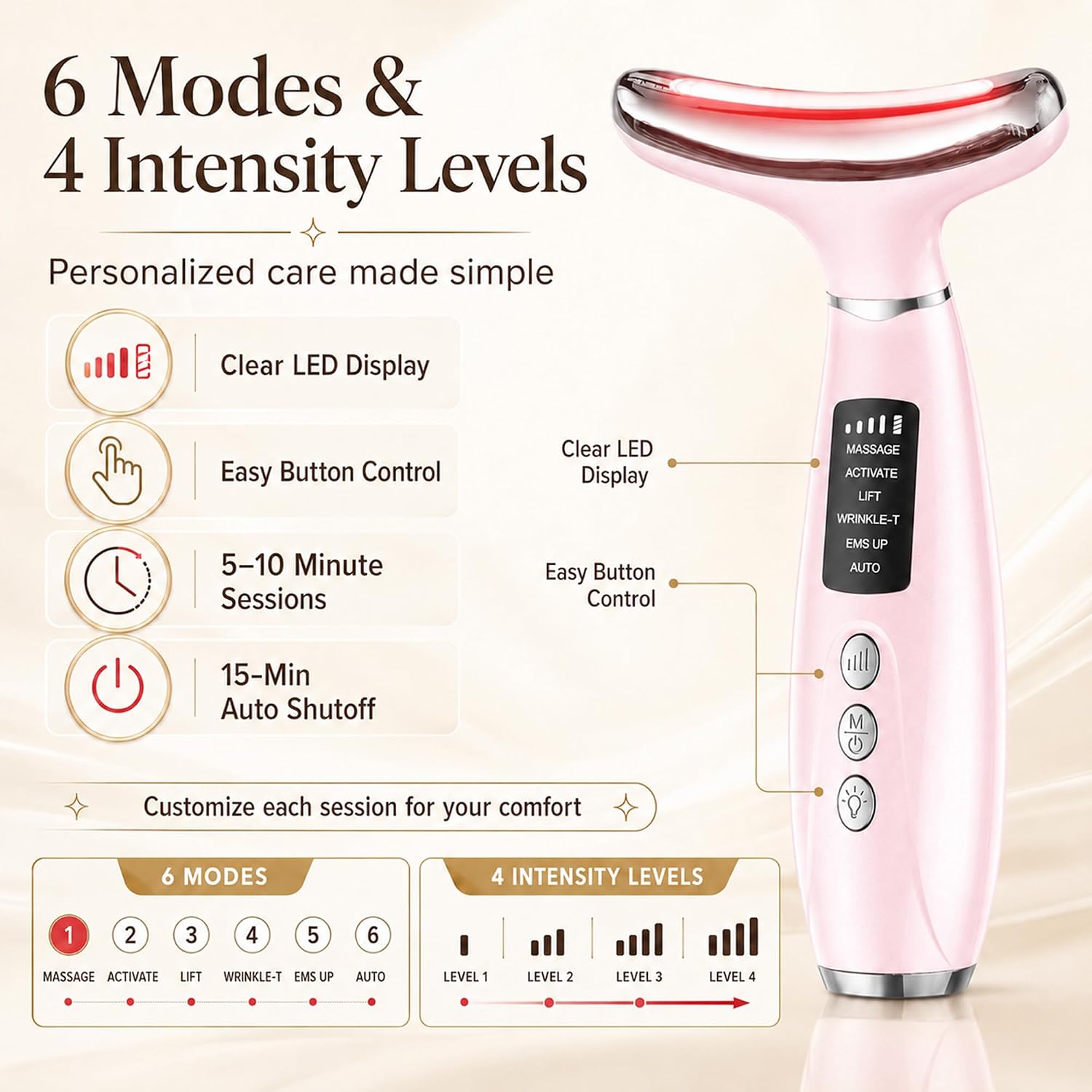 Detalle 1 de GIHWRRI Face Massager 7-Color Face Sculpting Tool with Heat and Vibration