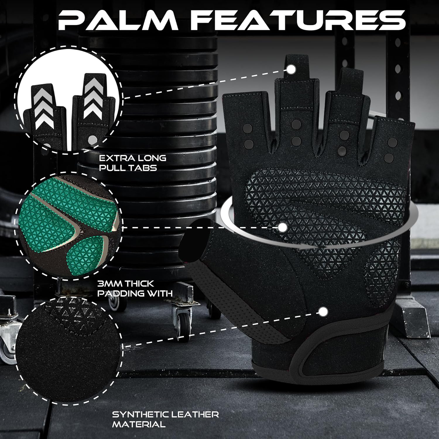 Detalle de Beast Rage Fingerless Workout Gloves