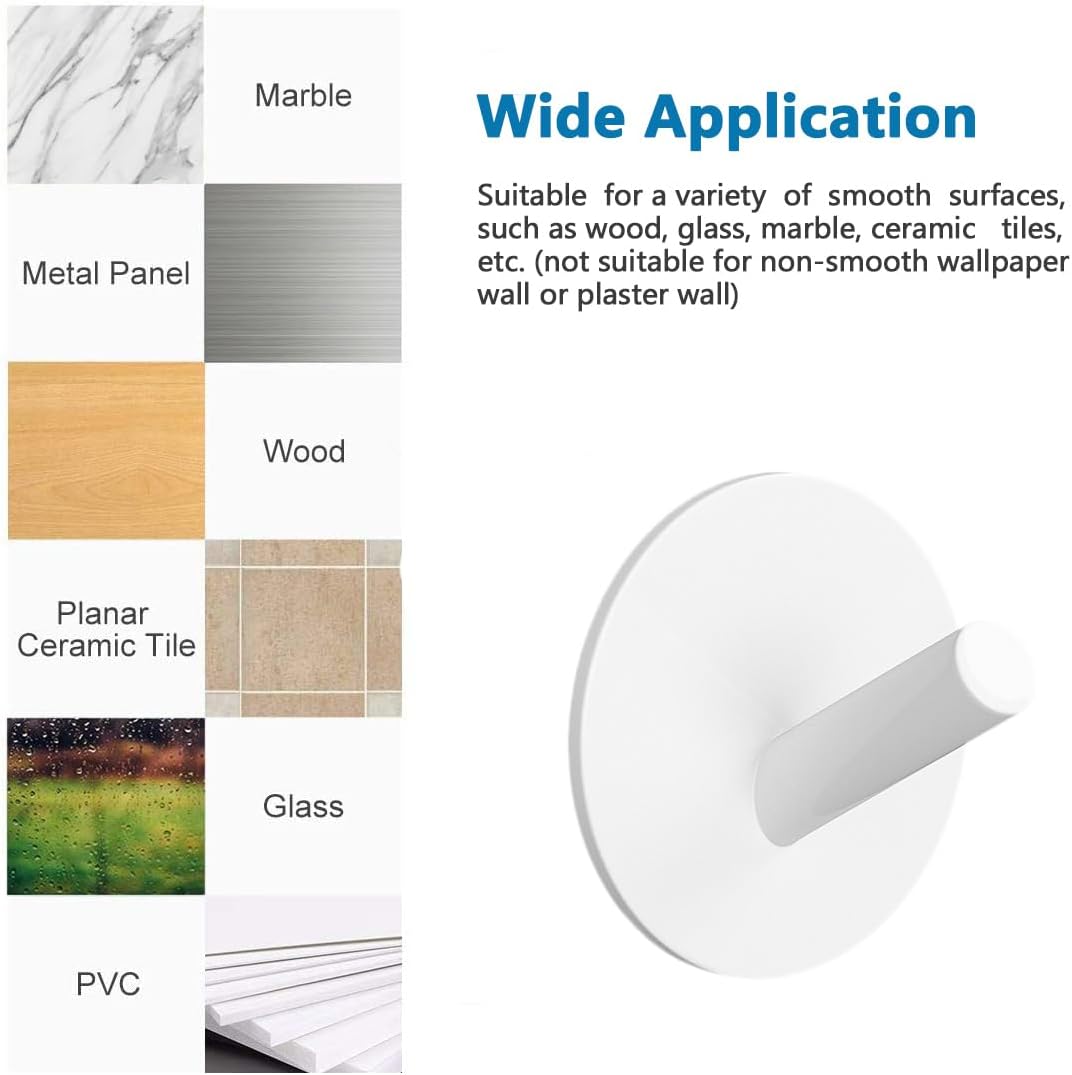 Thumbnail 1 de LYLIN Ganci adesivi in acciaio inox SUS304 per portasciugamani, gancio da parete bianco obliquo (4 pezzi)