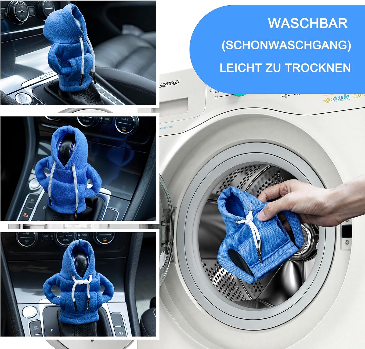 Detalle 2 de CORATED Schaltknauf Hoodie Rot & Blau