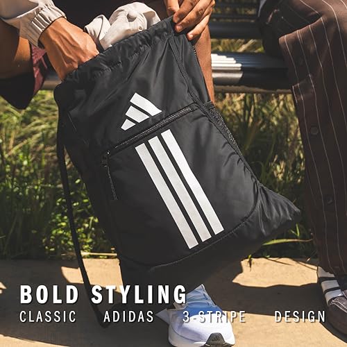 Detalle 2 de adidas Alliance Sackpack – Drawstring Backpack for Sports, Small Gym Bag (Black/2, OSFA)