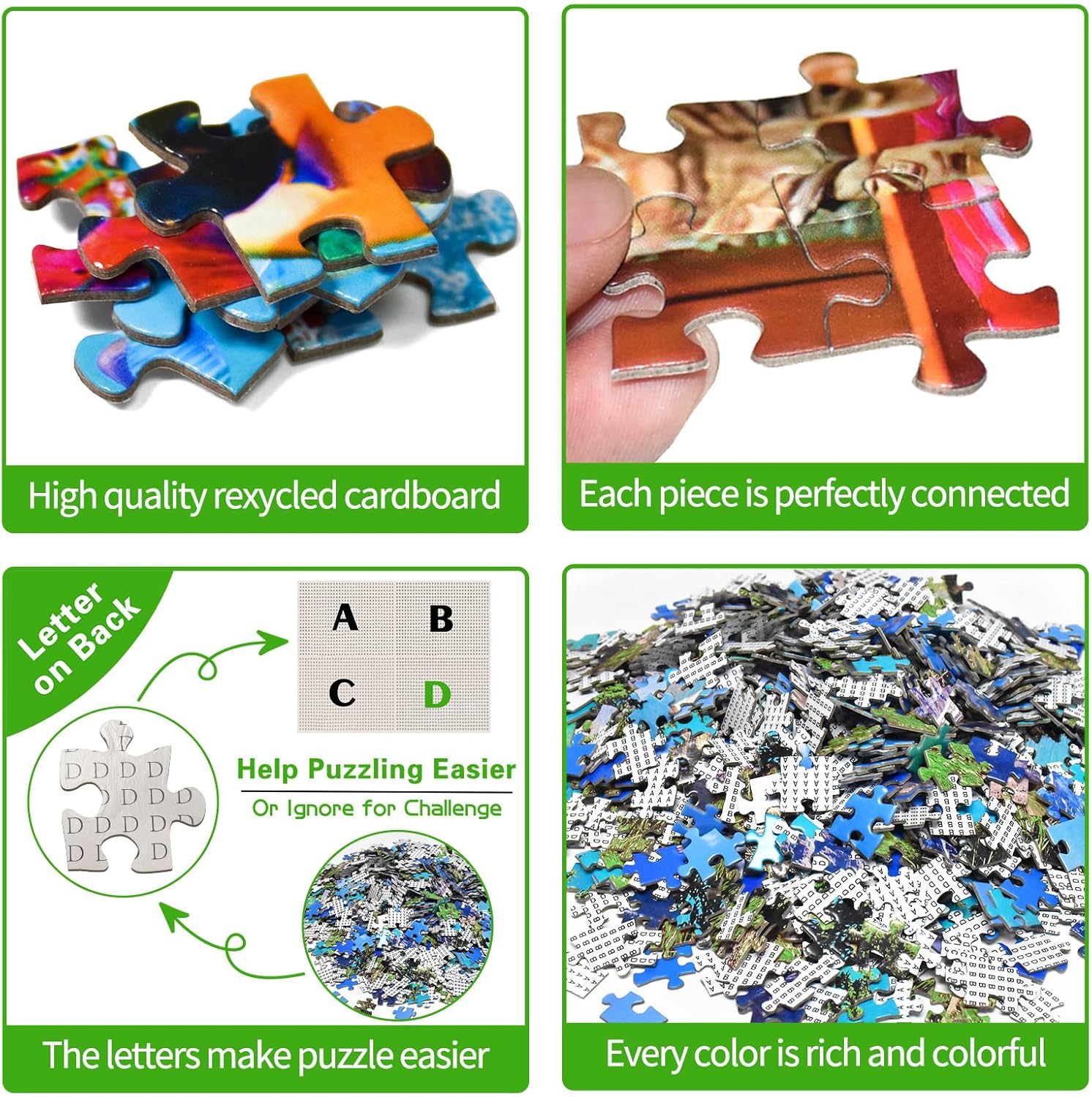 Thumbnail 3 de Puzzle 1000 Teile für Erwachsene mit Tierfamilie-Motiv – 70 x 50 cm, inkl. Farbbox und Poster