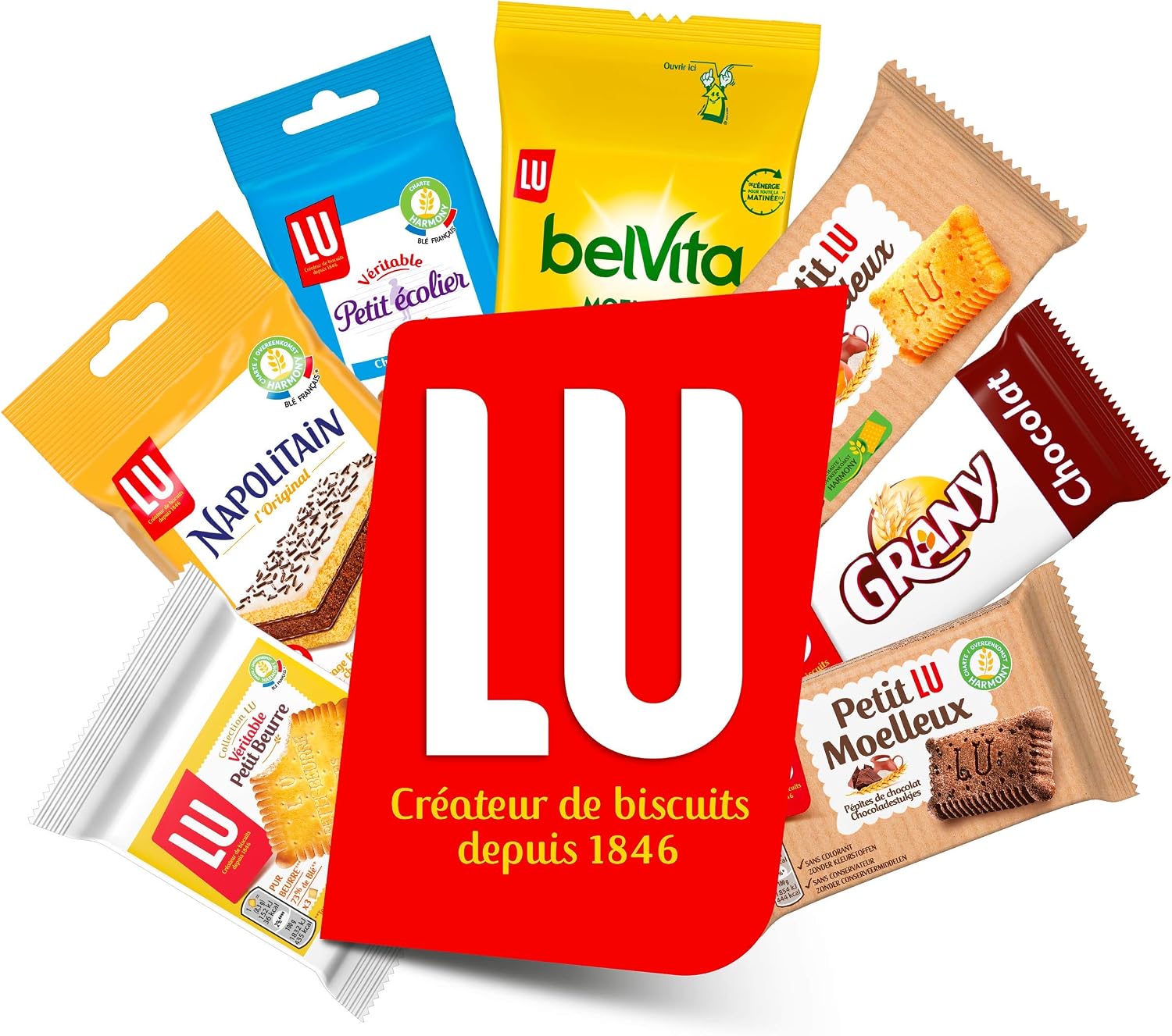 Detalle de LU Belvita Moelleux Petit Déjeuner Cœur Gourmand Chocolat Noisettes – Présentoir 14 sachets de 50 g
