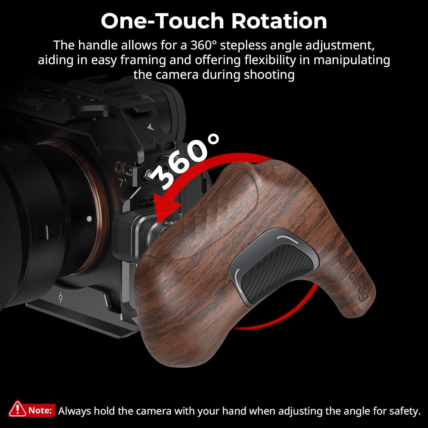 Thumbnail 2 de SMALLRIG 5161 Rotating Left-Side Wooden Handle