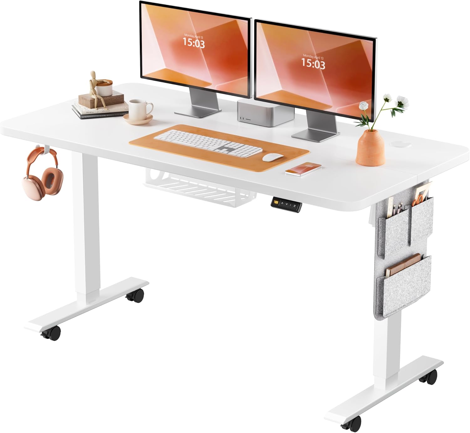 Detalle de MAIDeSITe Electric Height Adjustable Standing Desk 140 x 70 cm