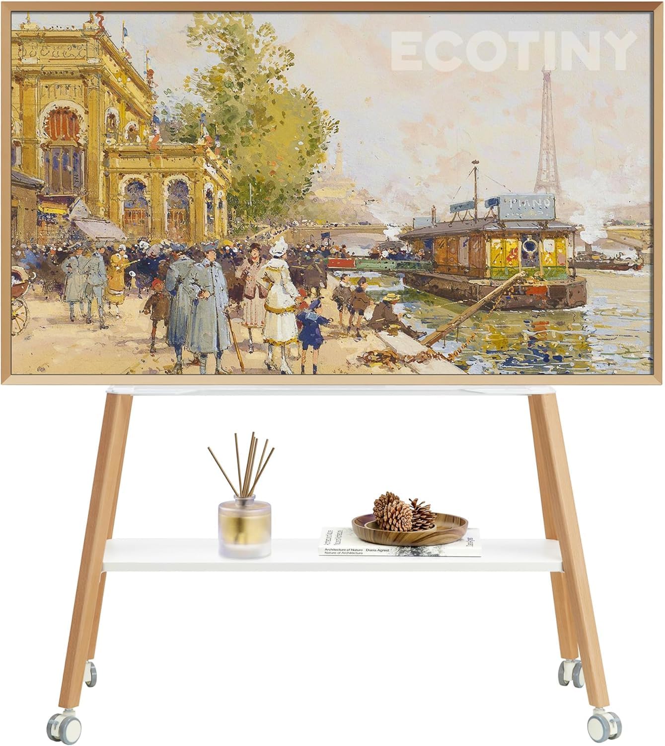 Detalle de ECOTINY TV Ständer mit Rollen bis 40 kg