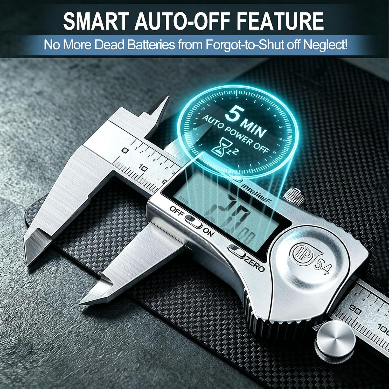 Detalle 2 de Kynup Digital Caliper (6 Inch) with Large LCD, IP54 Splash Proof, Inch/Metric Fraction Switch