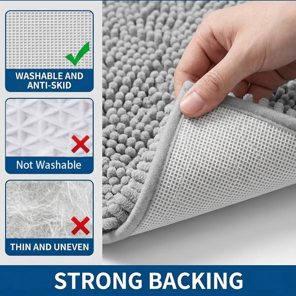Detalle 1 de Catabatic Bathroom Rug Set, Light Grey