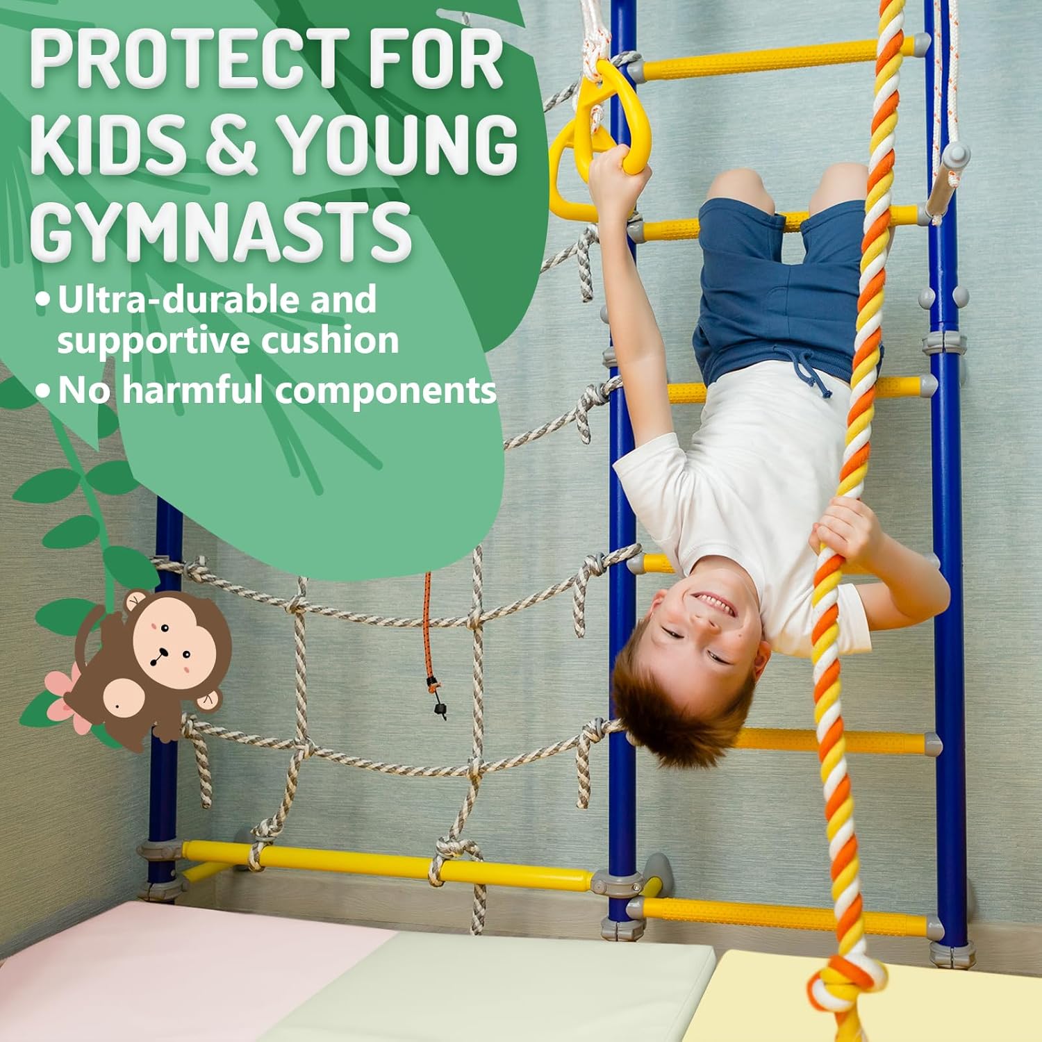 Thumbnail 2 de PhysKcal 5-Panel Folding Gymnastics Tumbling Mat (195 x 75 x 2.8cm) with Carry Handles