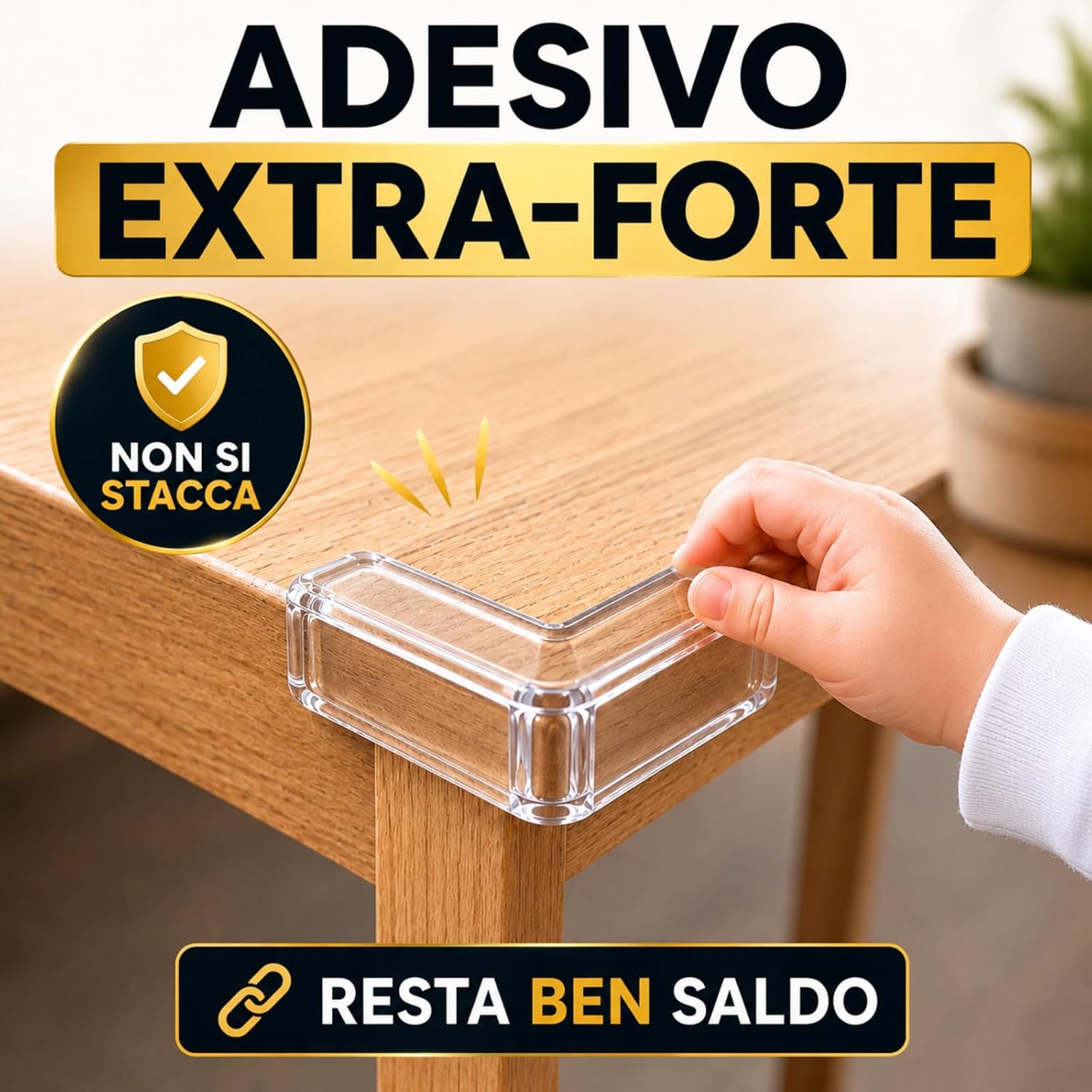 Detalle 2 de Paraspigoli Bambini 12 pezzi in PVC trasparente per mobili con adesivo