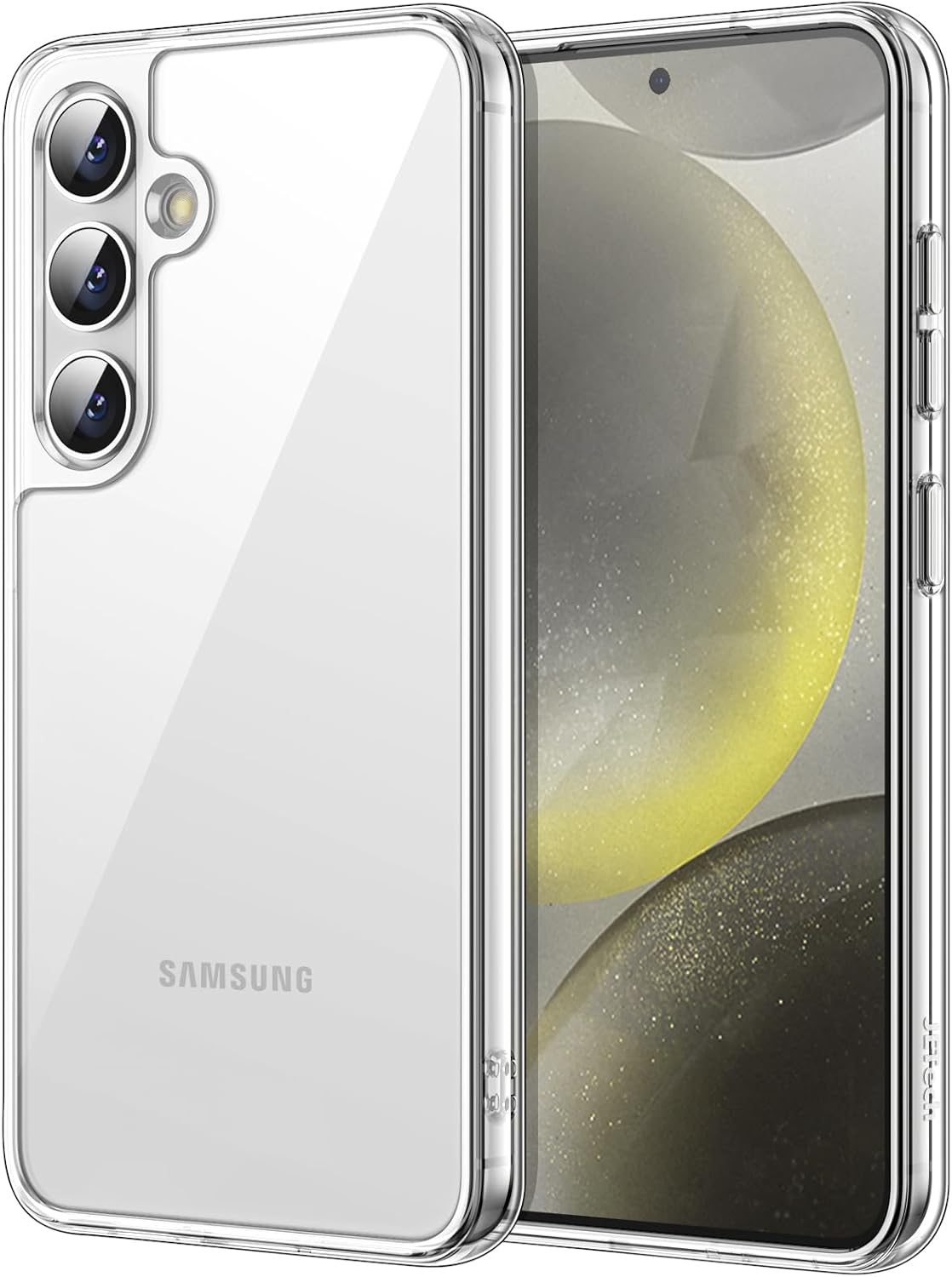 Detalle de JETech Hülle für Samsung Galaxy S24 5G – Transparente Stoßfesthülle mit kratzfester PC-Rückseite