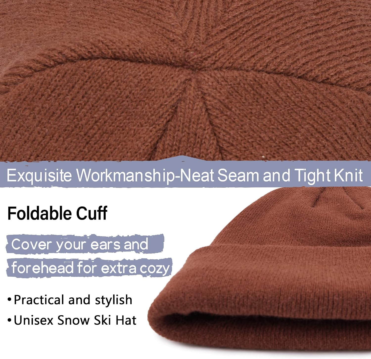 Detalle de Cappello invernale Beanie con fodera in pile 22,5 cm
