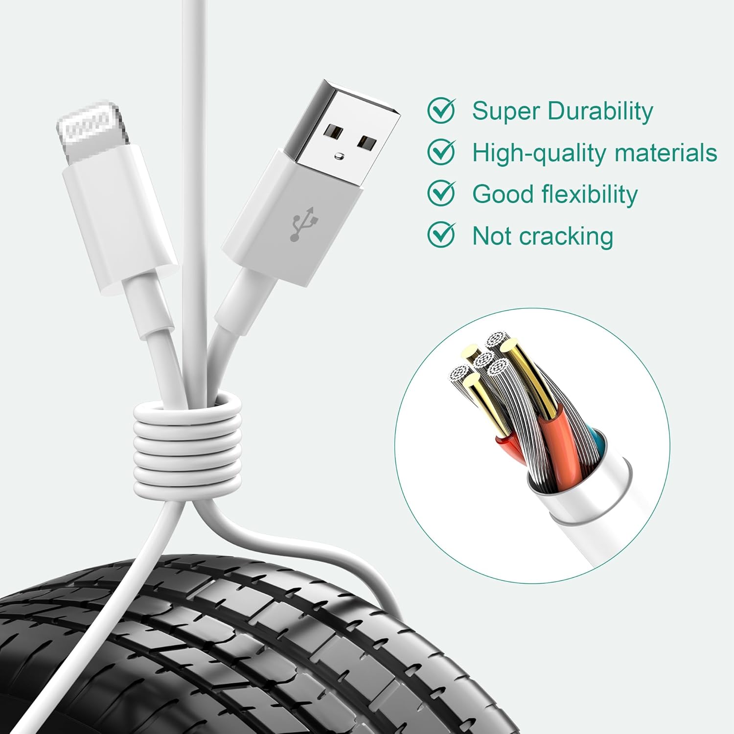 Thumbnail 4 de BSTOEM 3m iPhone charging cable 4-pack
