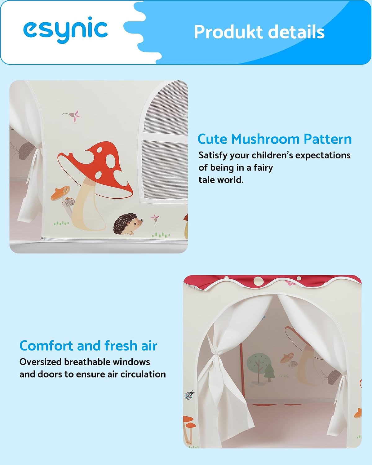 Thumbnail 3 de eSynic BY042 Foldable Children’s Play Tent, Metal Frame and LED Light Chain