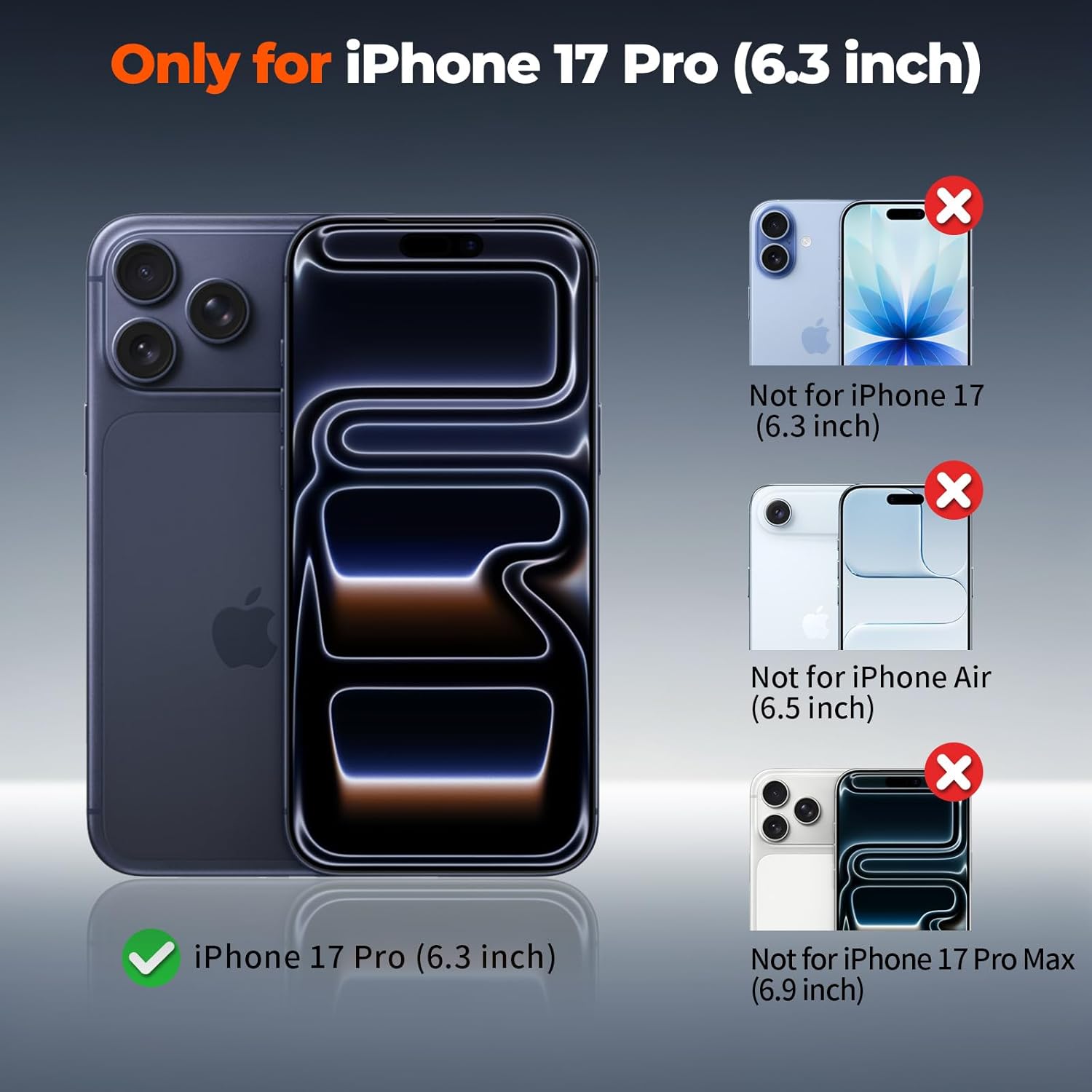 Thumbnail 1 de zapica Magnetic for iPhone 17 Pro Case — Upgraded with Camera Control Button, Full Camera Protection, and Screen Protector (Translucent Deep Blue)