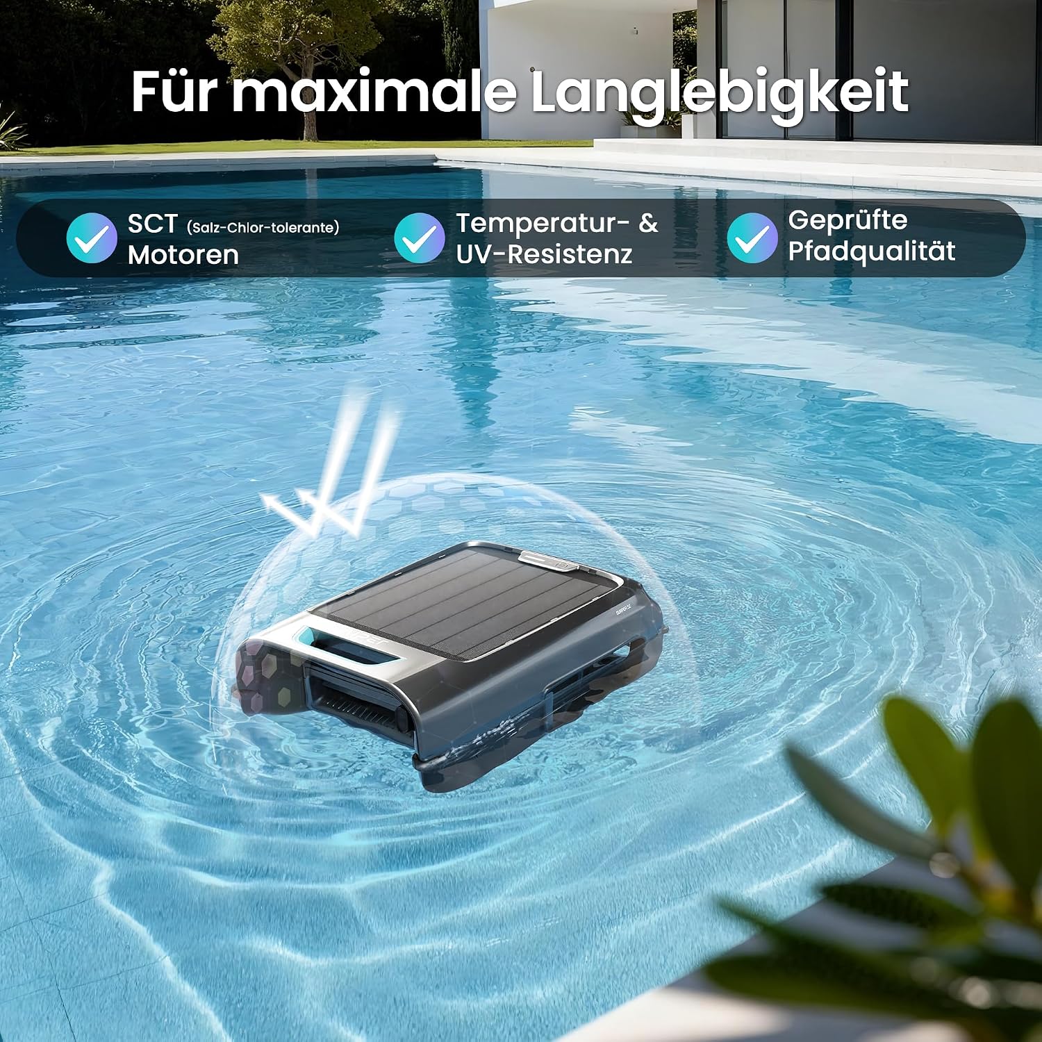 Detalle 2 de AIPER EcoSurfer S2: Solarer Pool-Skimmer-Roboter mit App-Steuerung