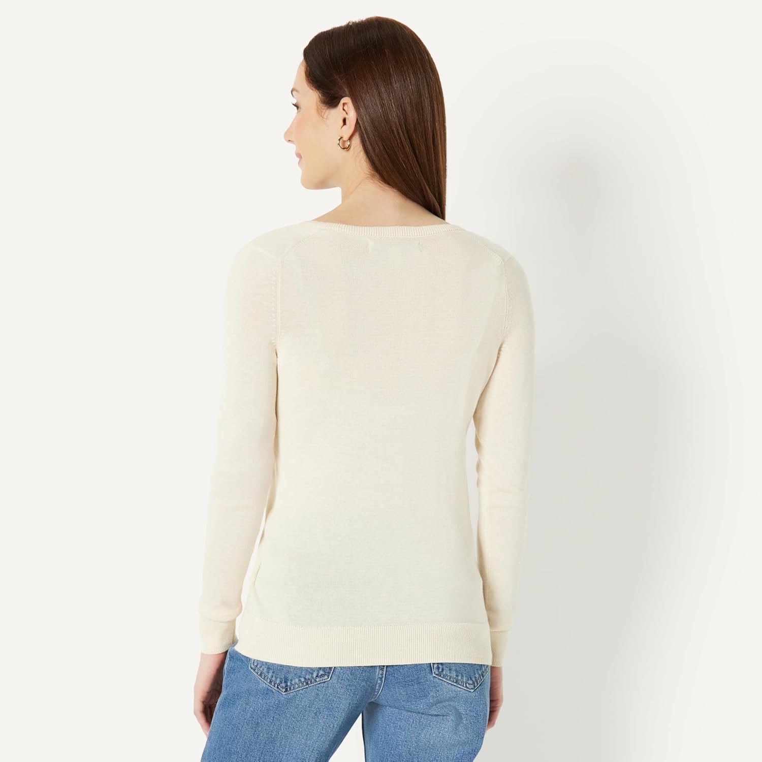 Thumbnail 2 de Amazon Essentials Damen Regular-Fit leichter Langarm-Pullover mit V-Ausschnitt (in Übergröße)