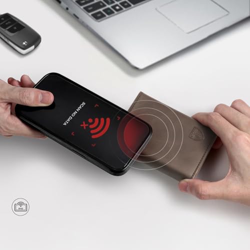 Detalle de Tomylv Carteras para Hombre RFID Bloqueo Tarjetero Marrón