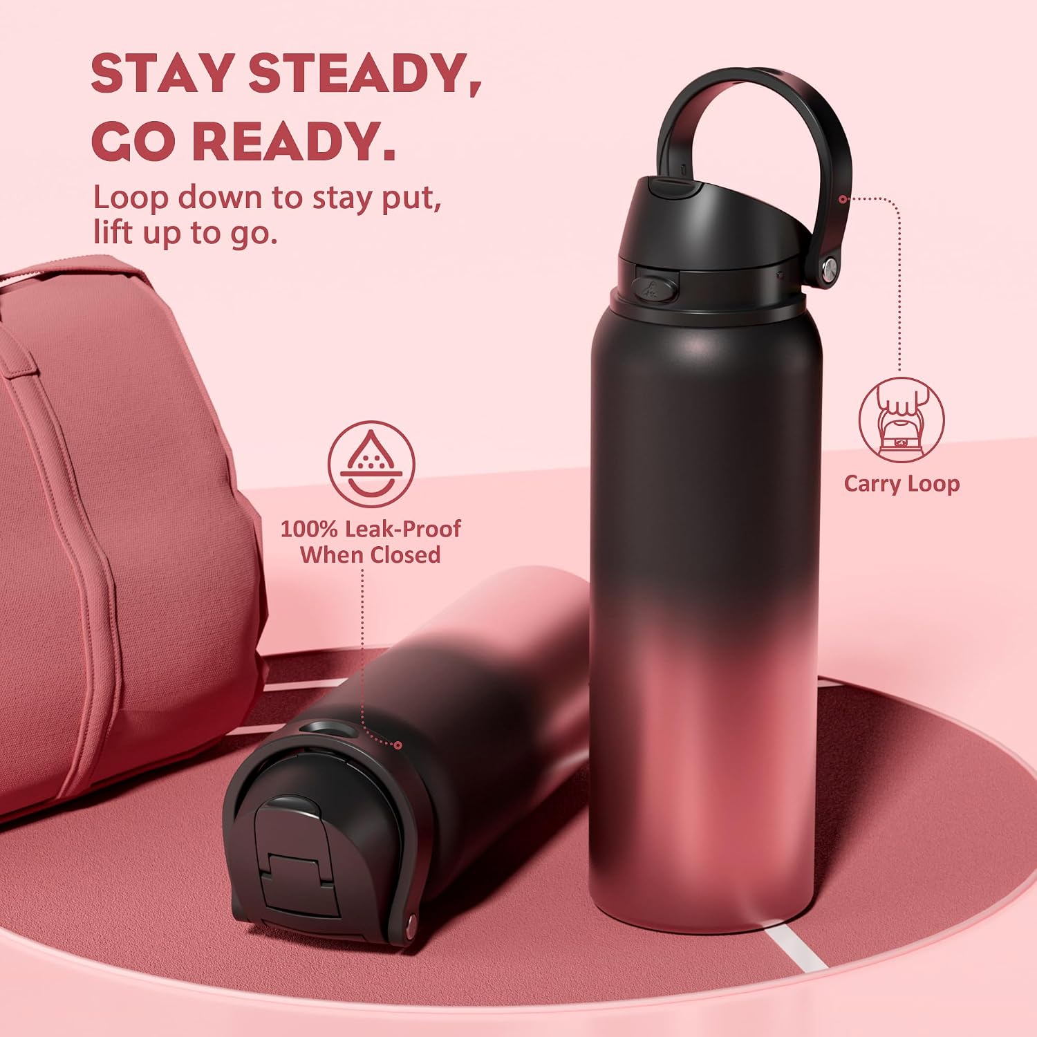 Detalle 2 de POWCAN 32 oz Stainless Steel Water Bottle ๐ง