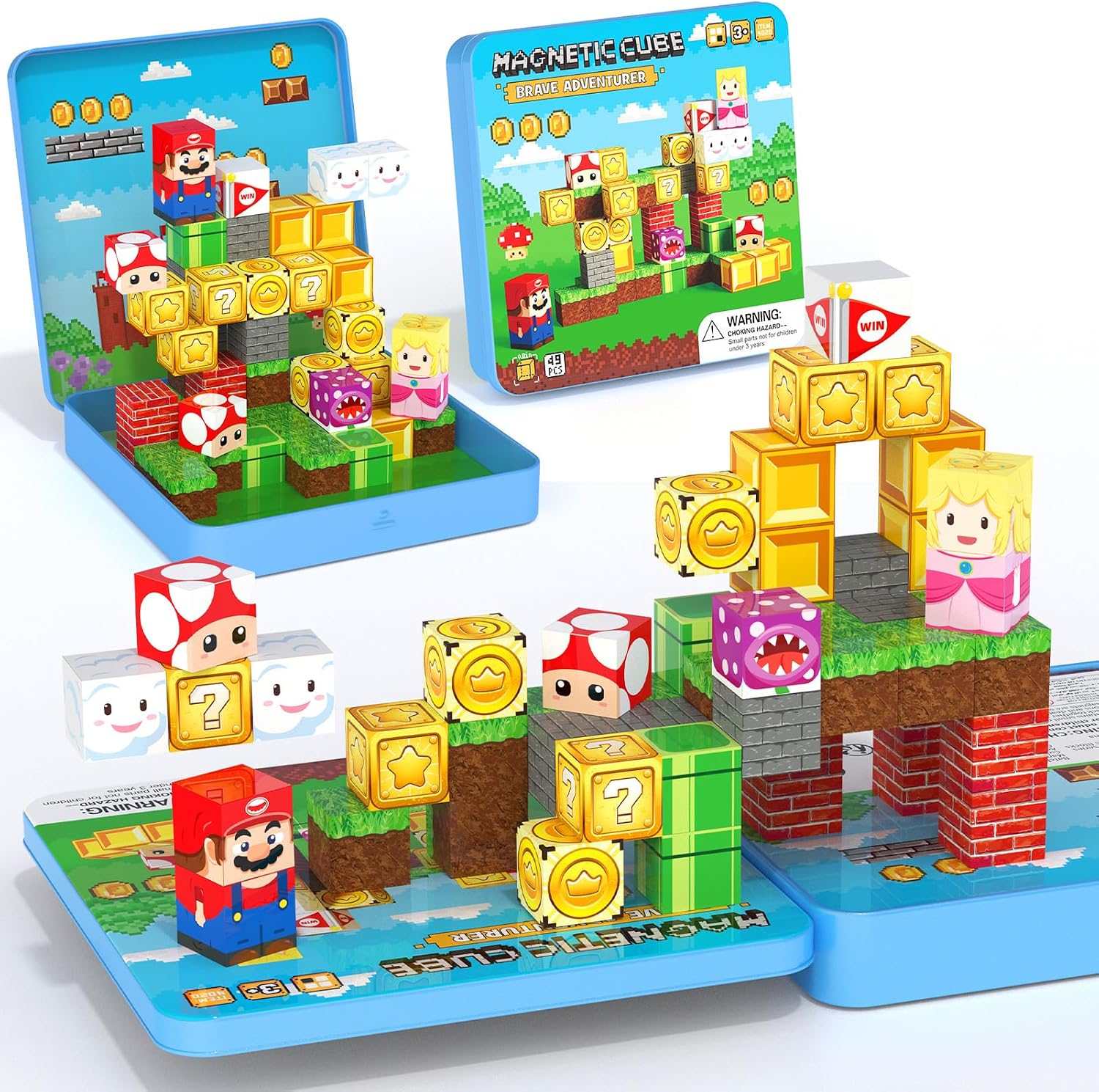Thumbnail 6 de Magnetische Bausteine Reiseset – 49 Teile, 2-in-1 Eisenbox, STEM Lernspielzeug ab 3 Jahren