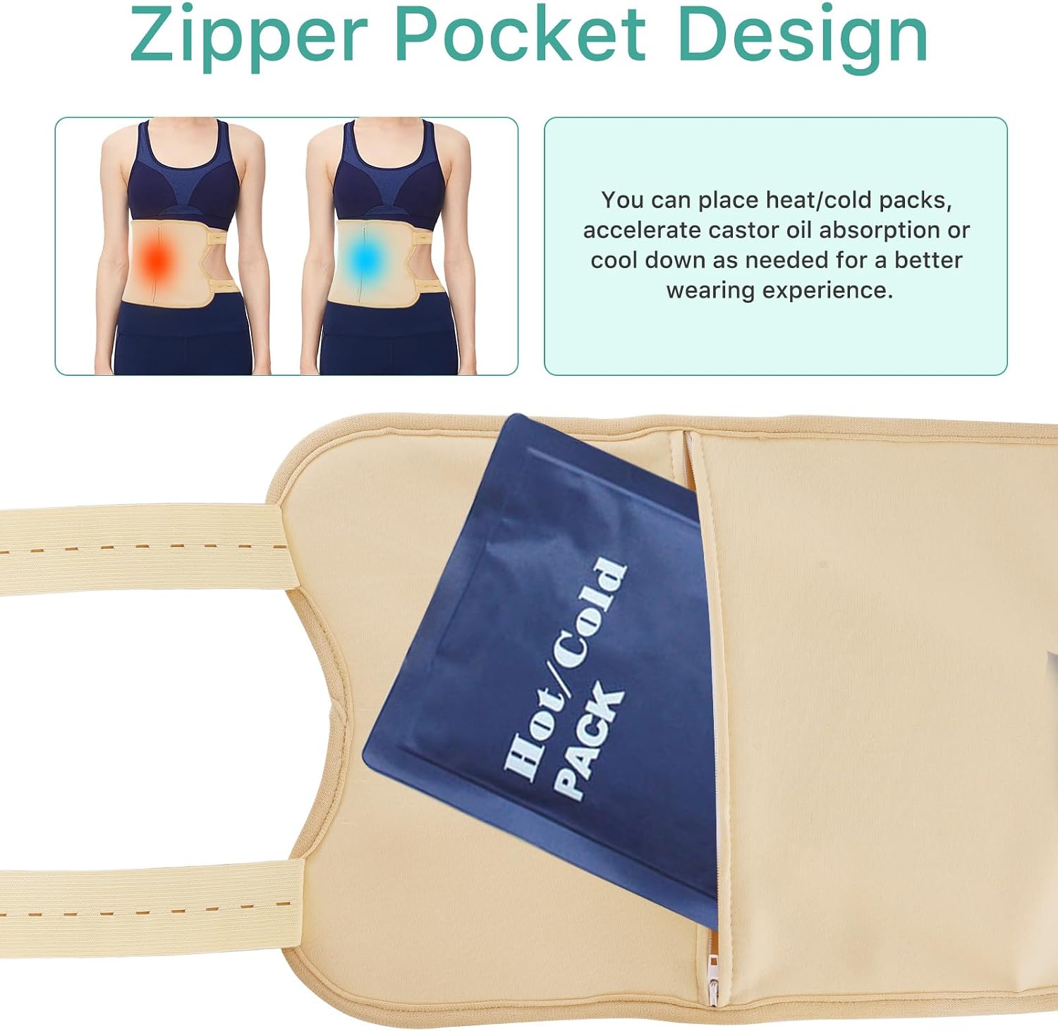 Detalle 2 de Castor Oil Pack Wrap Set, Bamboo Fleece