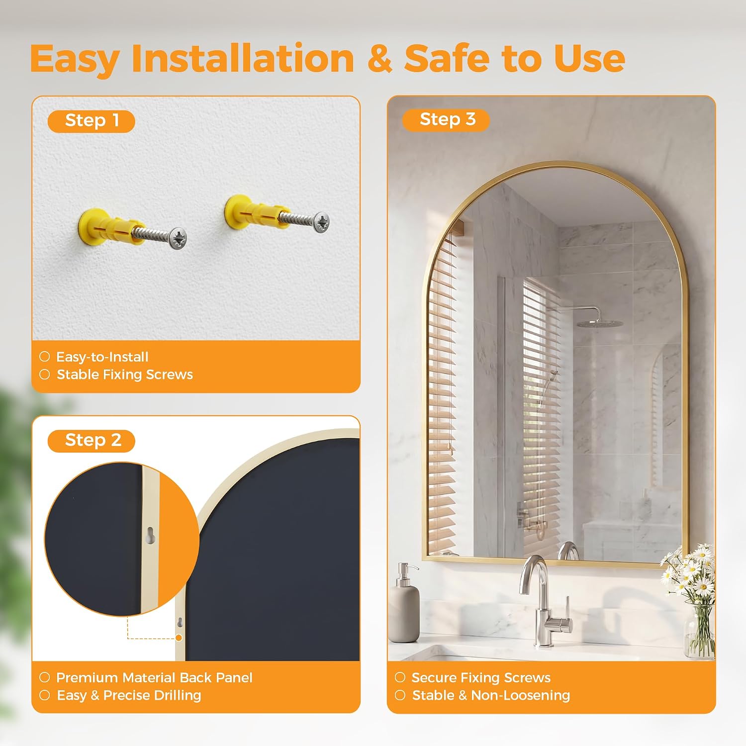 Detalle 2 de HAPPYMONT Bathroom Mirror 26x38-Inch