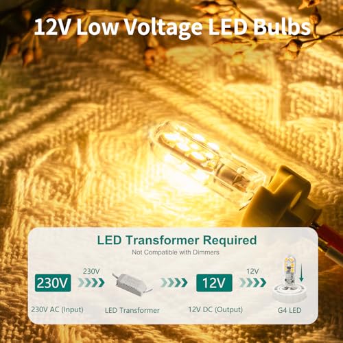 Detalle de DiCUNO Lampadina LED G4 12V 1.5W 3000K, 160lm – confezione da 10 pezzi