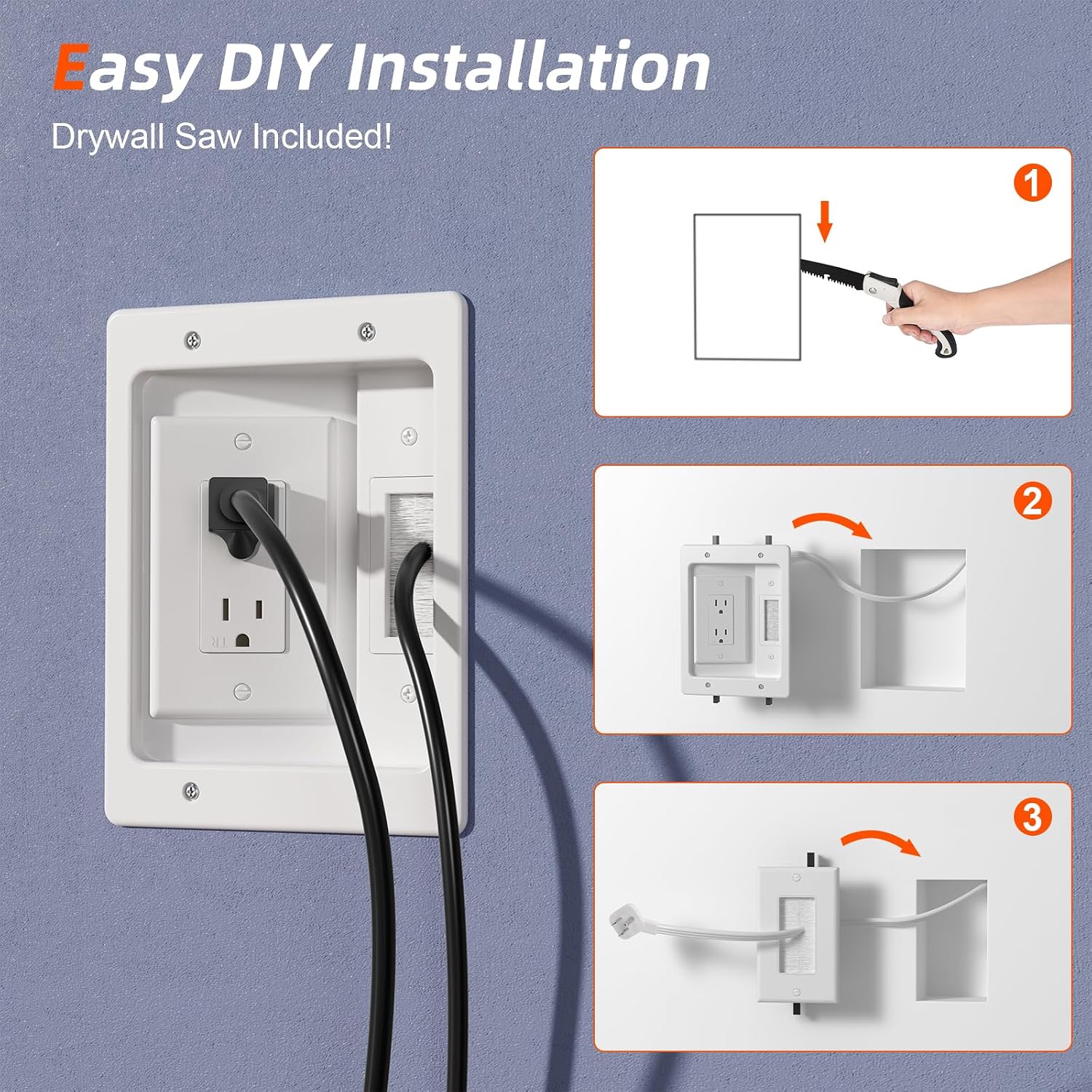 Detalle 1 de In-Wall Cable Management Kit with 9.8-Foot Cord