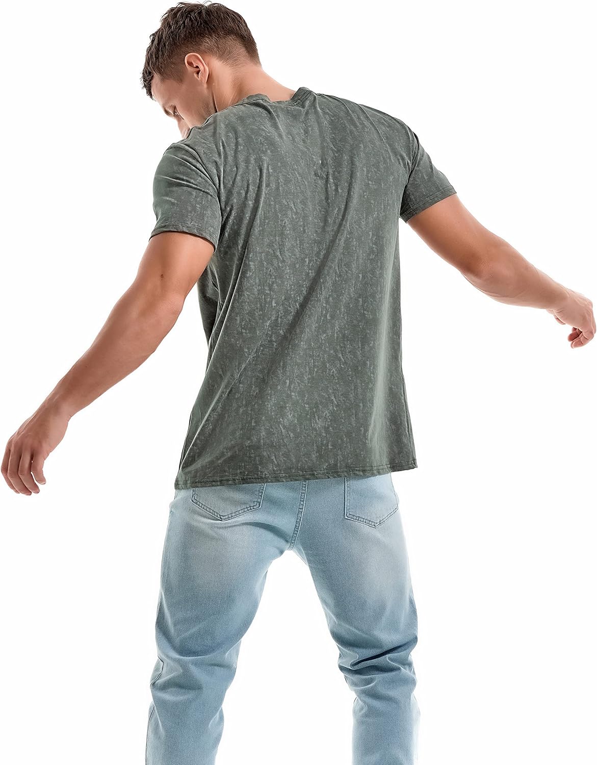 Thumbnail 4 de RONOMO Herren T-Shirt mit V-Ausschnitt für Casual-Looks