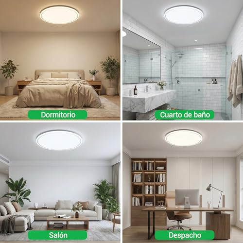 Thumbnail 8 de Carehabi LED Lámpara Techo Regulable: perfil ultra fino, 3000–6500 K y mando a distancia (IP54, 24 W, 2160 lm)