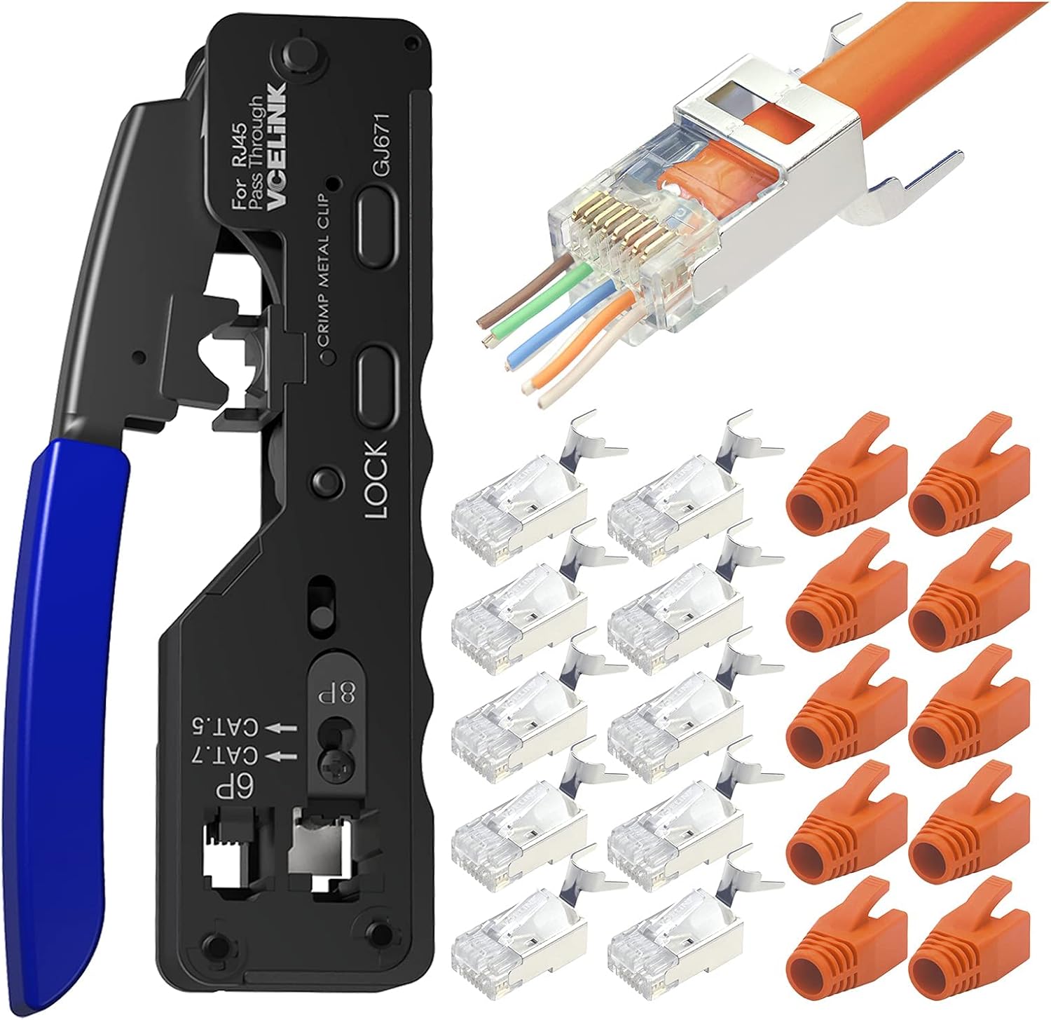 Detalle de VCELINK GJ671BL Crimpzange RJ45 für CAT7