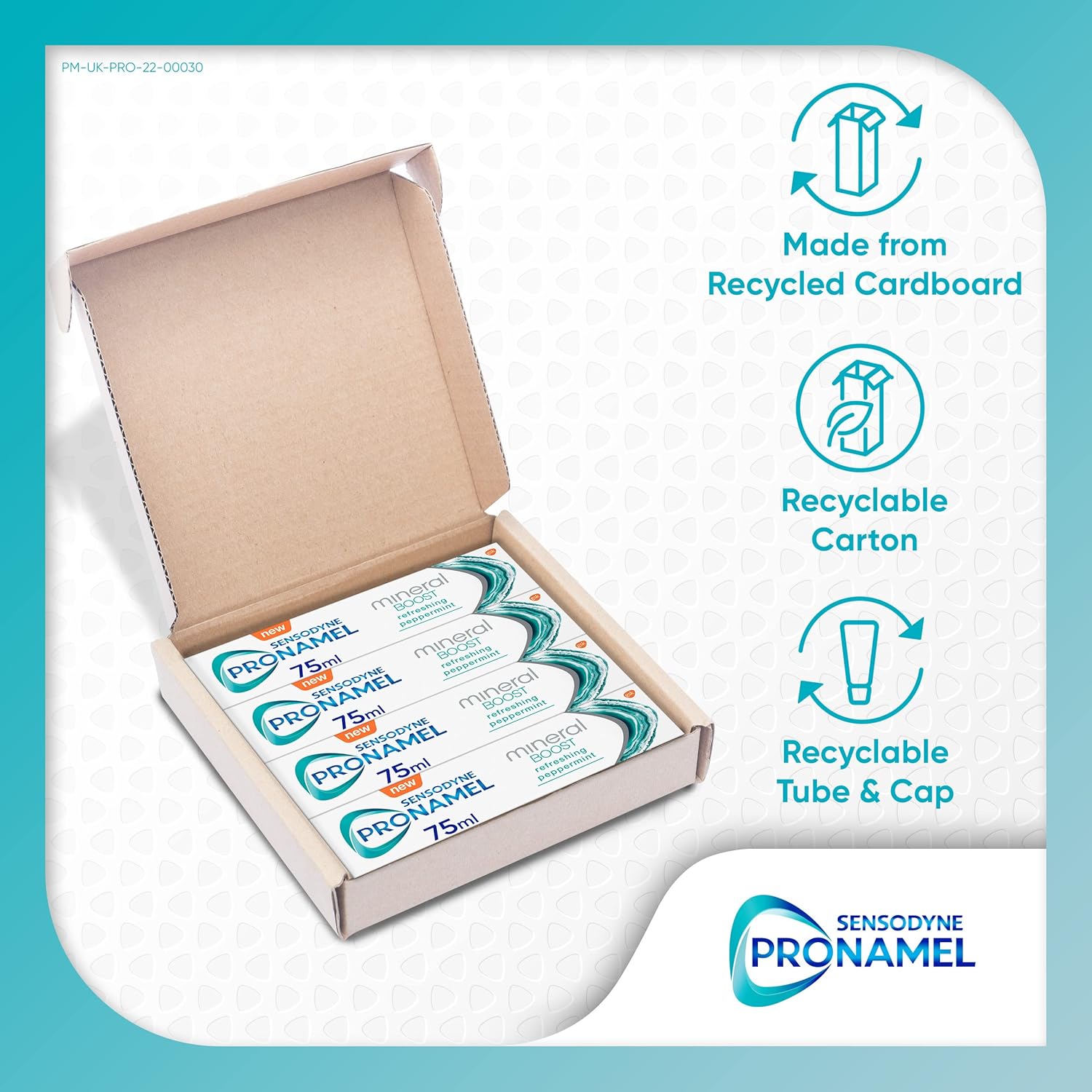 Thumbnail 1 de Sensodyne Pronamel Mineral Boost Enamel Repair Toothpaste Multipack (4x75 ml) – Refreshing Peppermint