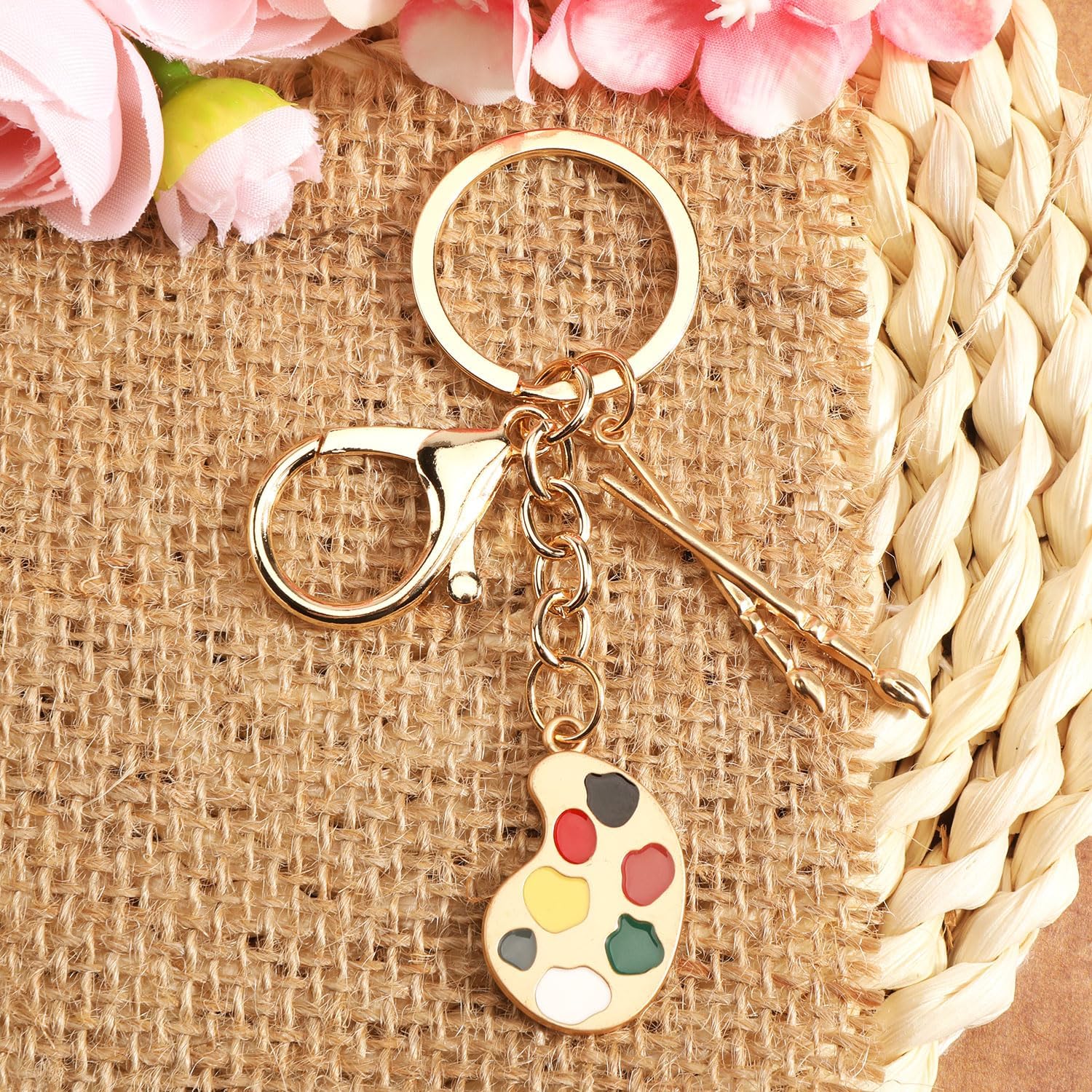 Detalle 2 de Porte-clés Design Créatif avec Palette de Peinture – Cadeau Élégant pour Femme