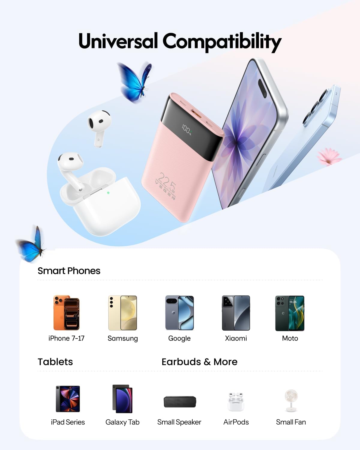 Thumbnail 6 de VEGER V1202 10,000mAh Power Bank, 22.5W Fast Charging with Built-In Cables
