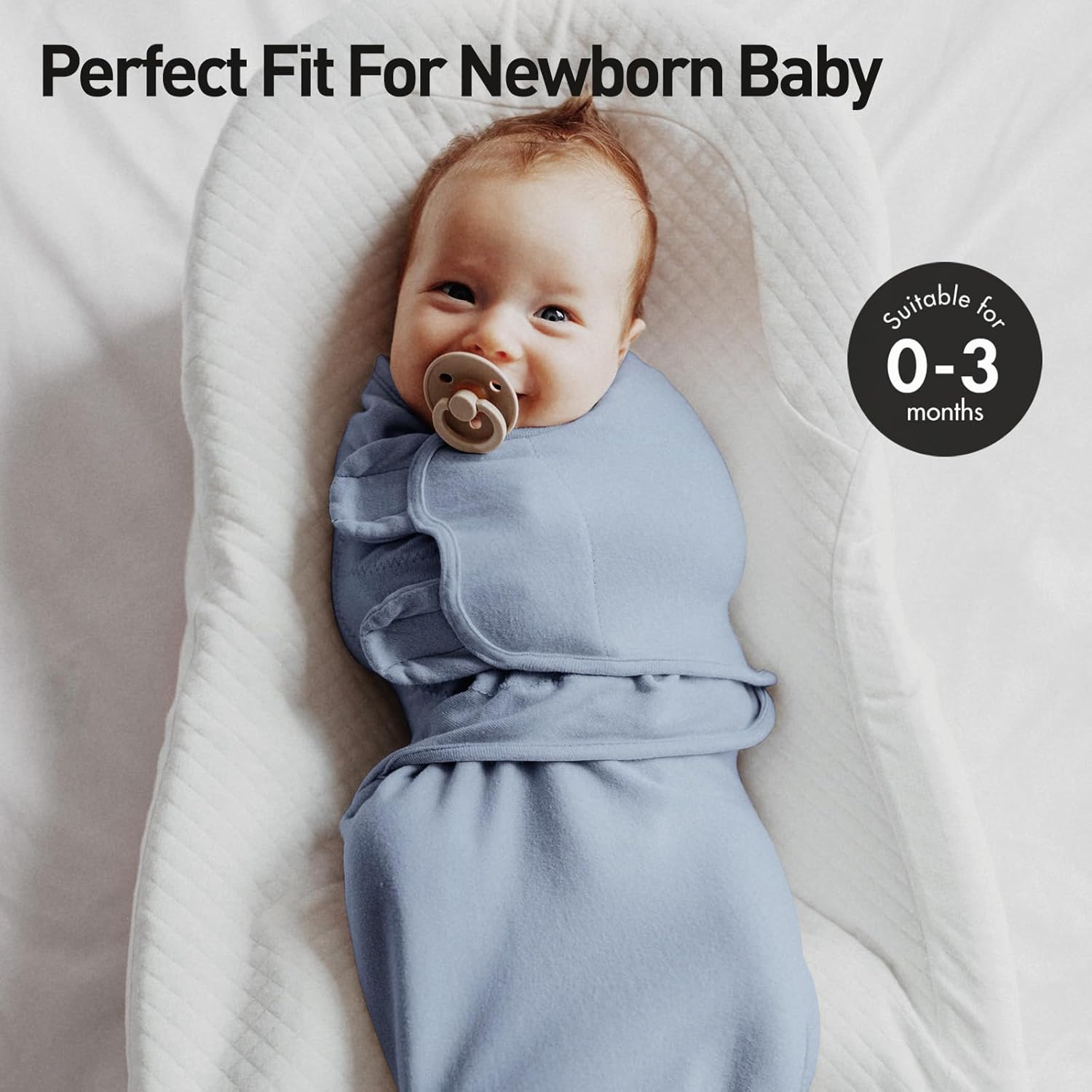 Thumbnail 1 de Soarwg Kids Adjustable Newborn Swaddle Set (0–3 Months) in Dark Blue, Oeko-tex100 breathable cotton