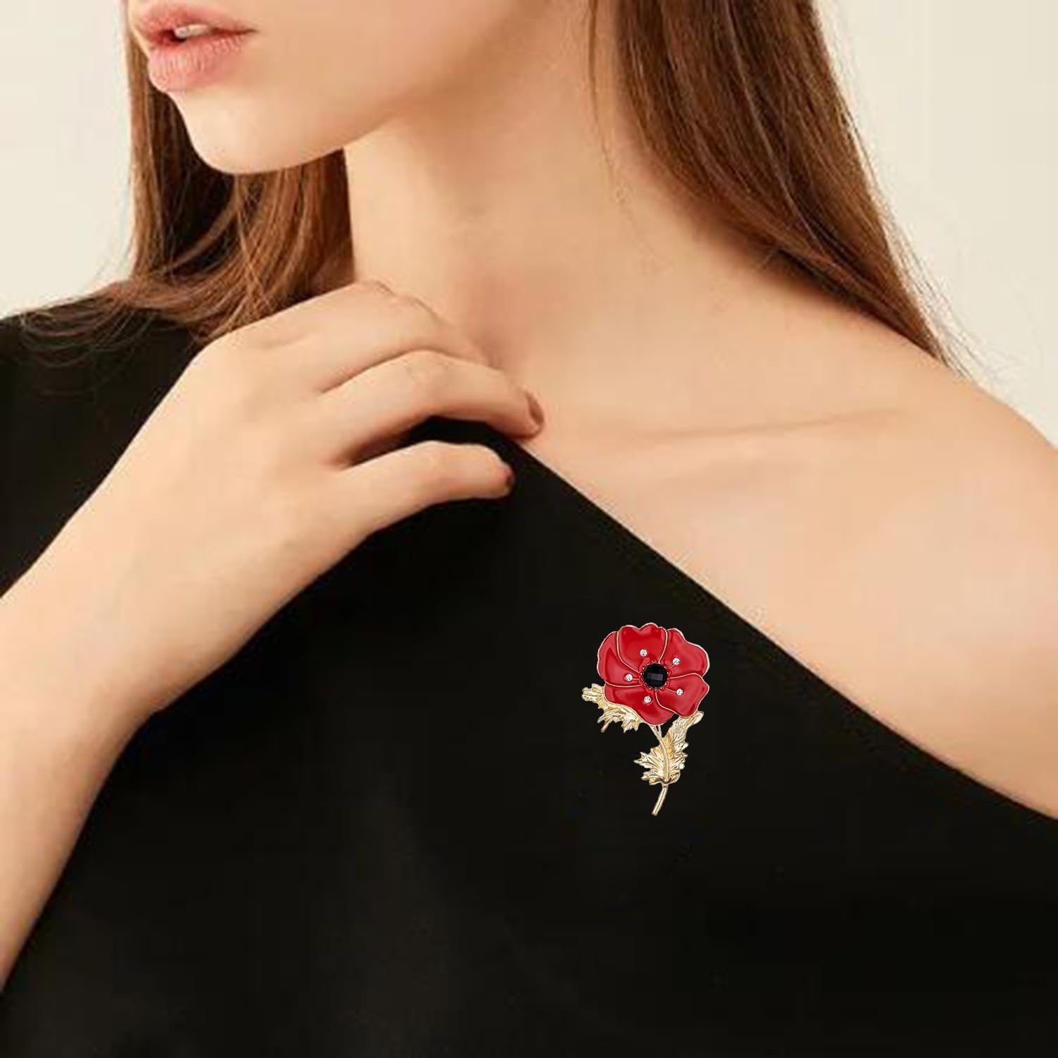 Detalle 2 de Red flower brooches lapel pins