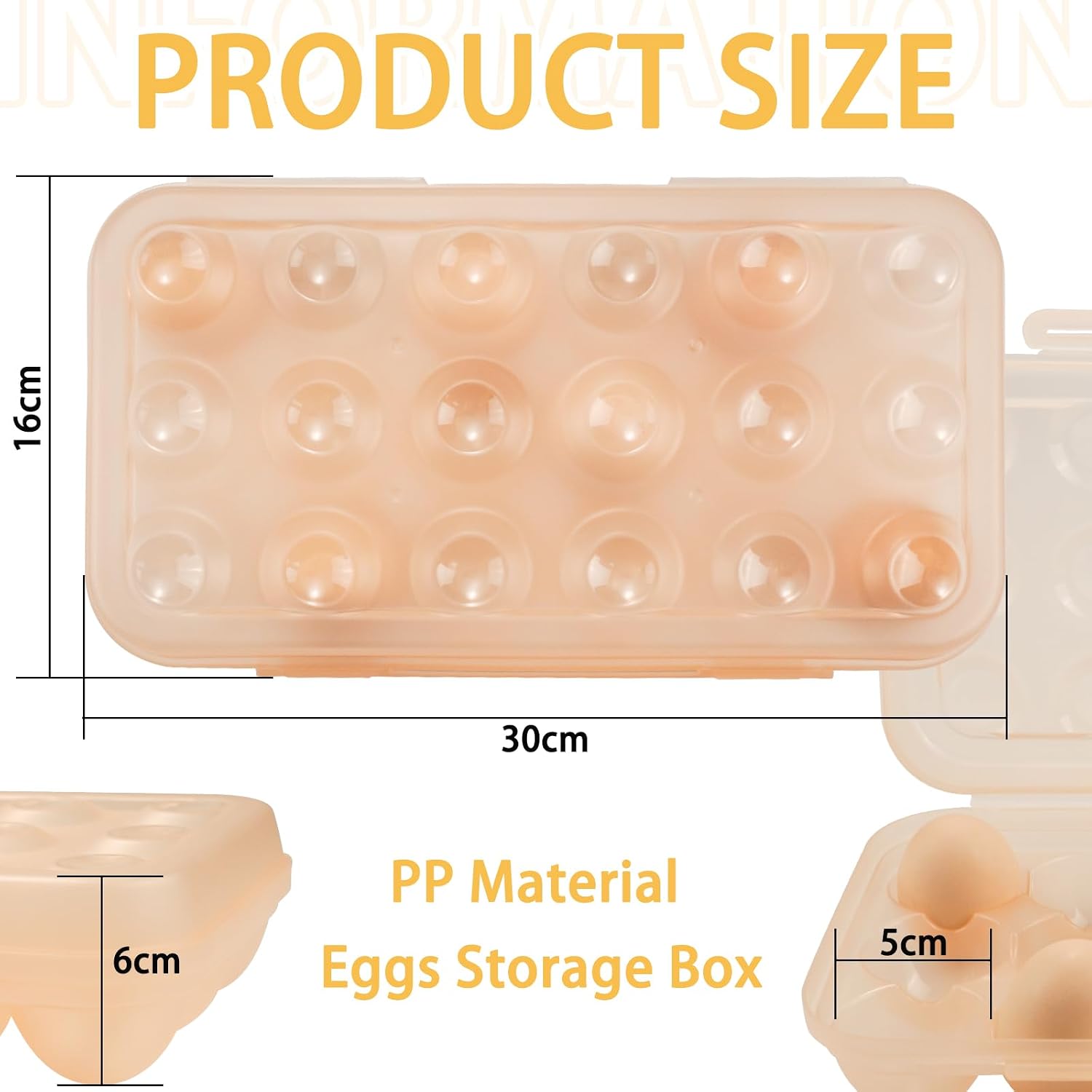 Detalle 1 de VolksRose Egg Storage Container for 18 Eggs