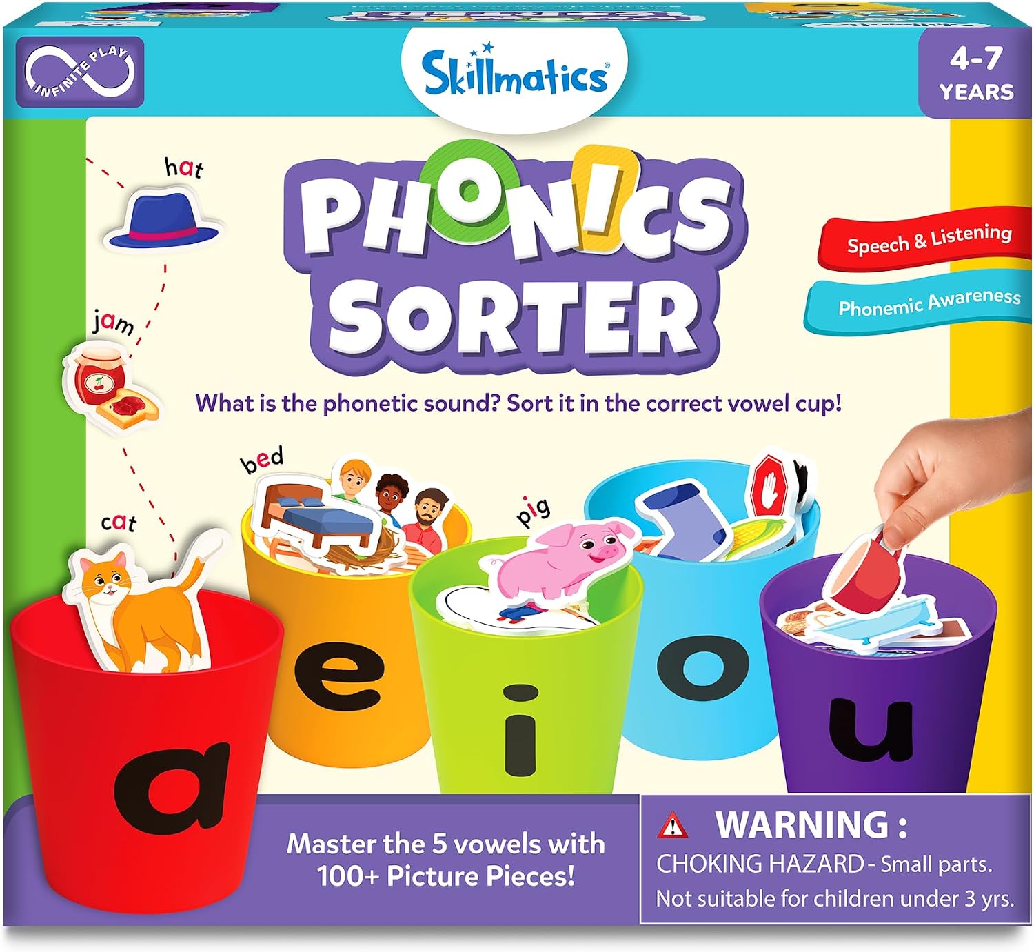 Detalle de Skillmatics Phonics Sorting Toy with 100+ Picture Pieces