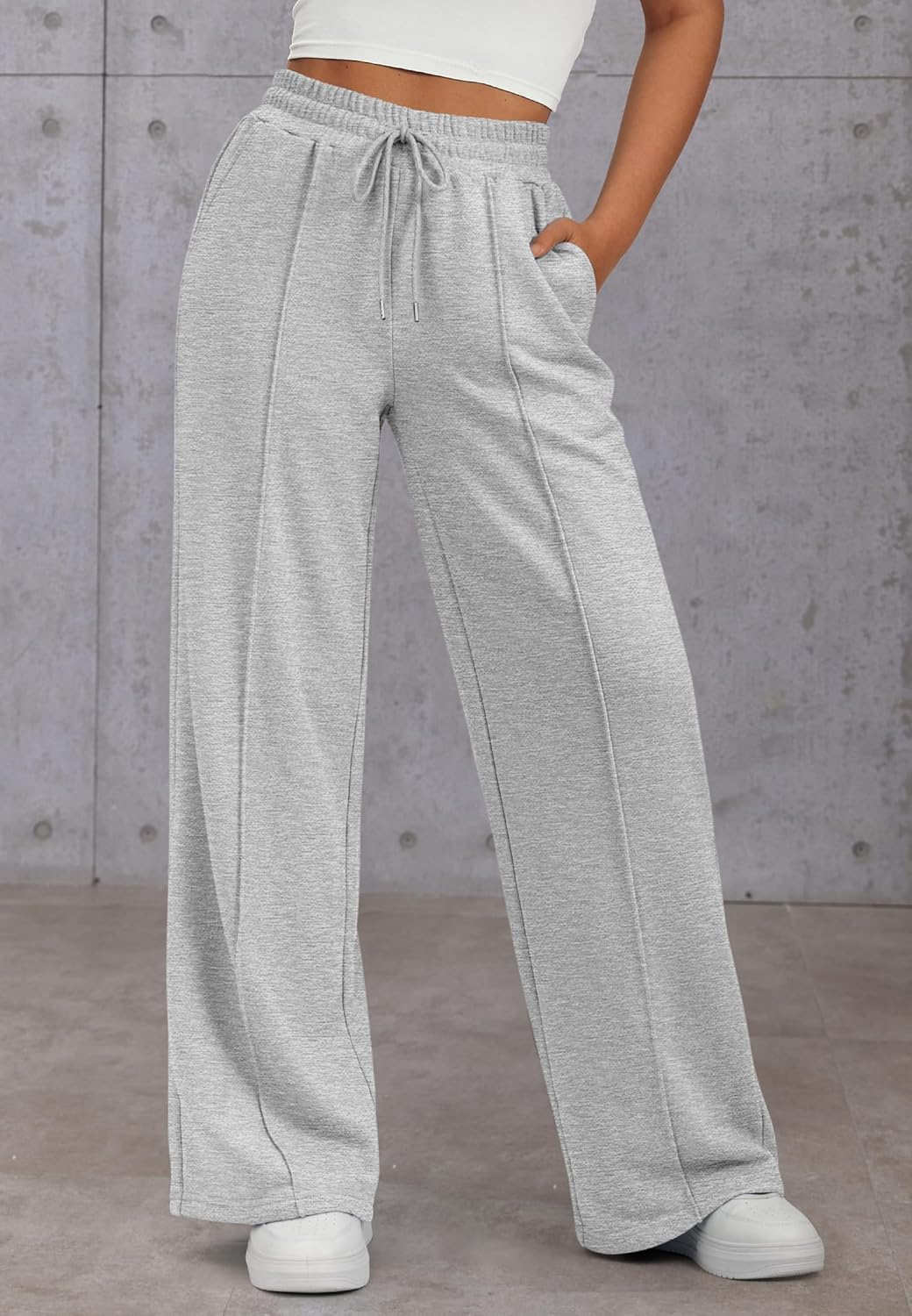 Thumbnail 1 de ATHMILE Women's Wide Leg Sweatpants: High-Waisted, Relaxed Joggers for Everyday Comfort
