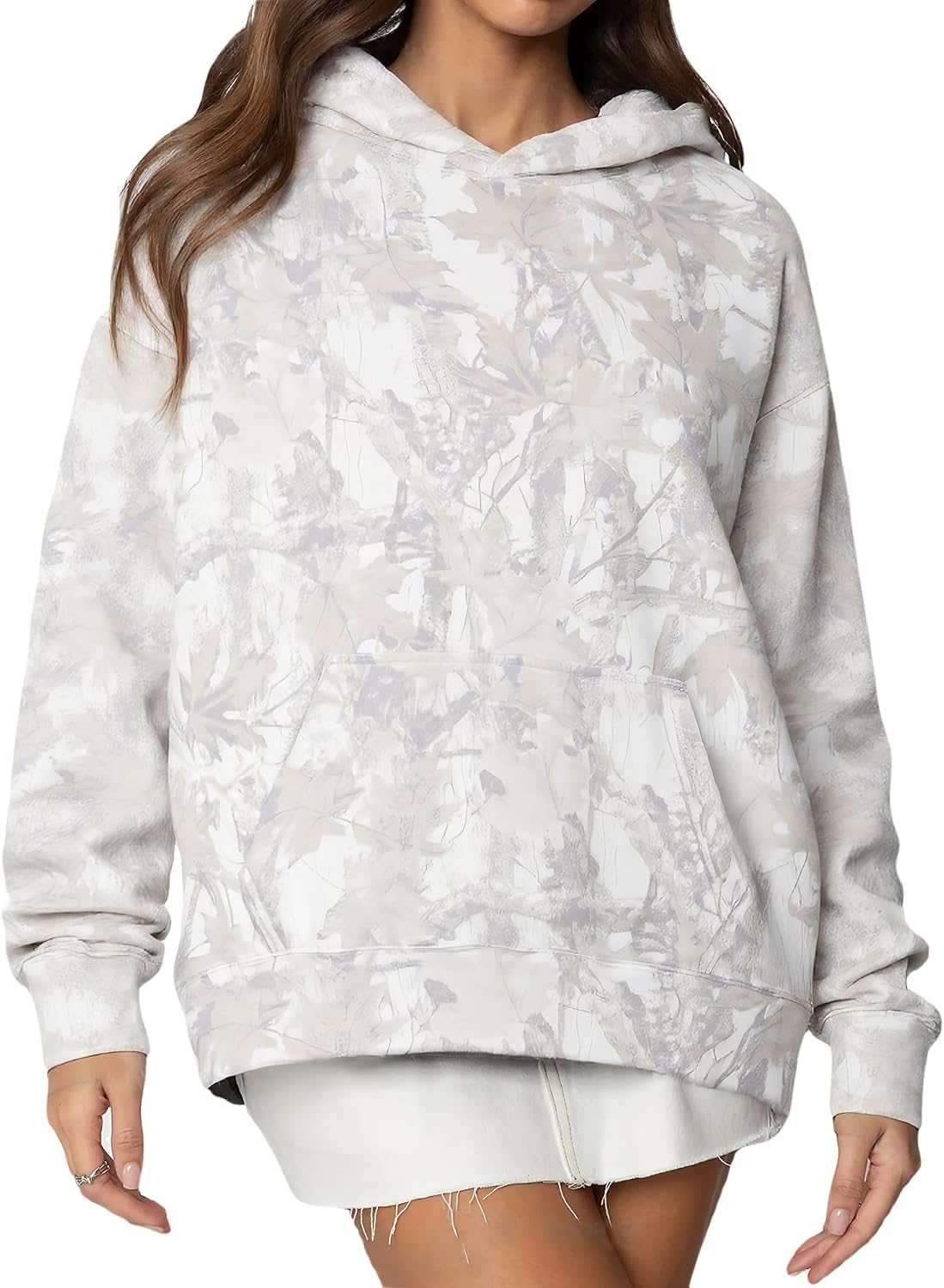 Detalle de Anoumcy Camo Hoodie Oversized Maple Leaf fleece