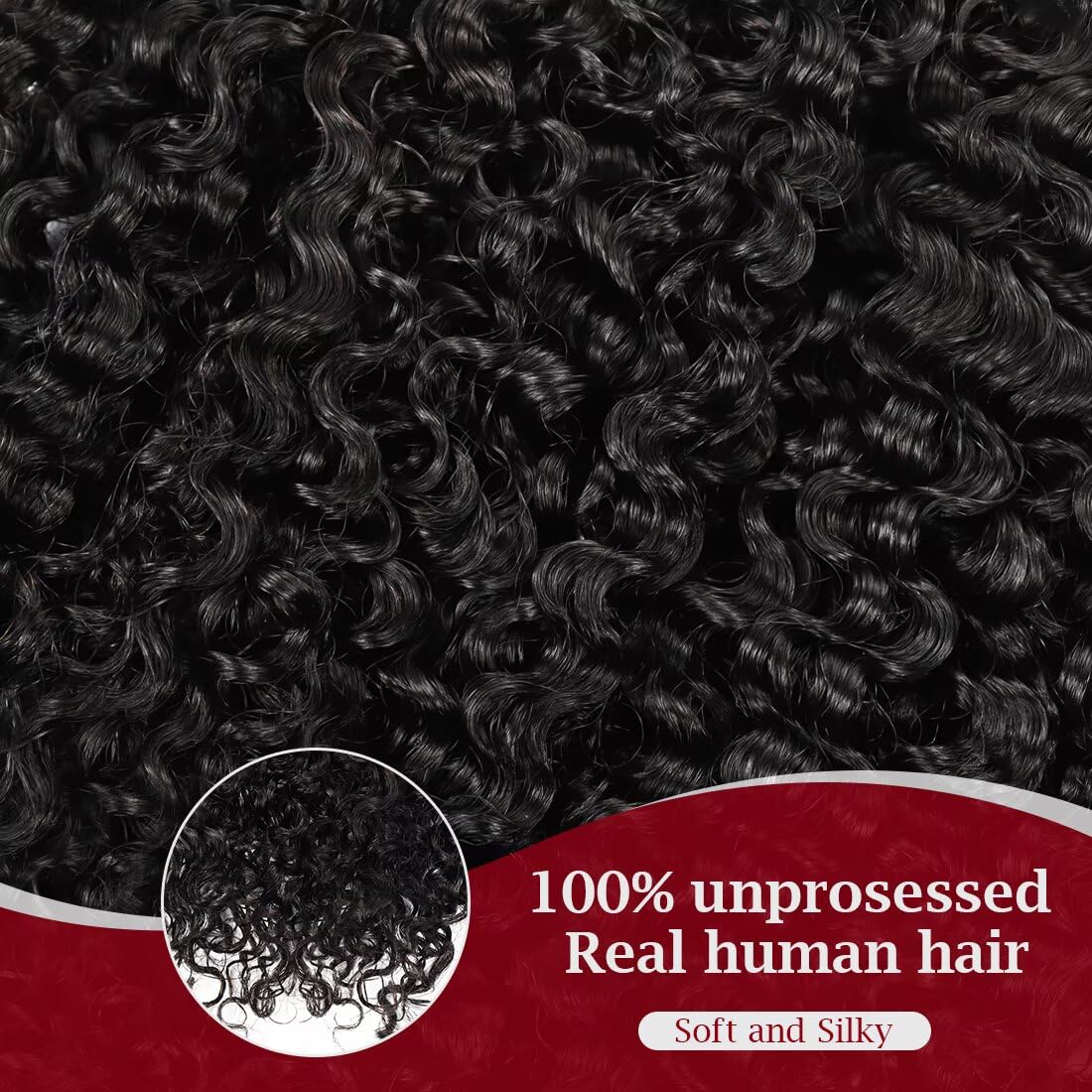 Detalle de Miracle Invisible Knots Feather Crochet Hair 18in, 55g—Pre-Looped, Natural Wave